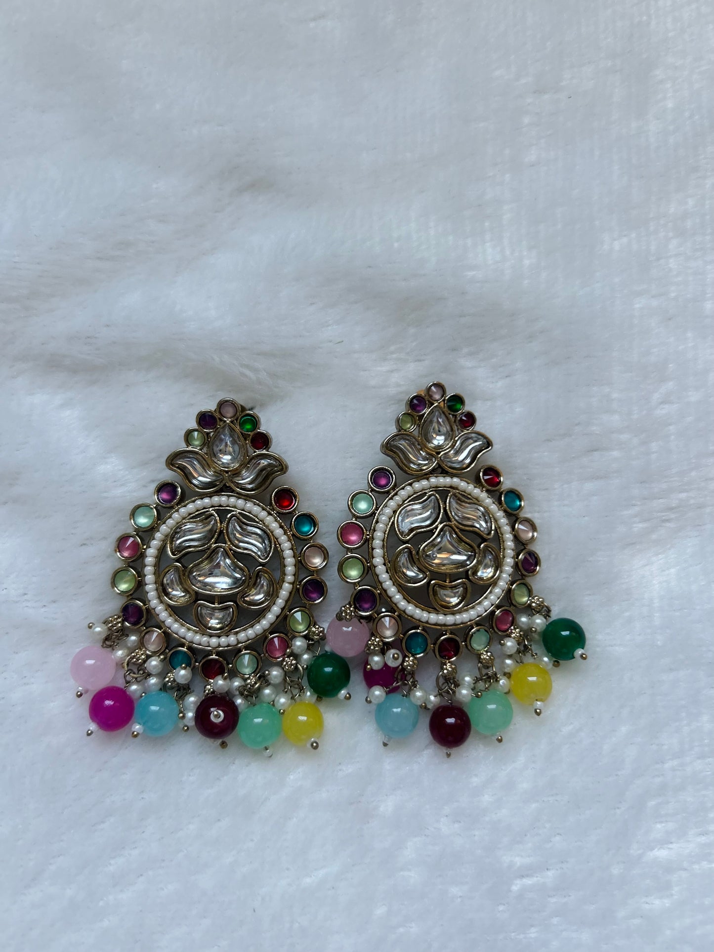 Multi Kundan Earrings