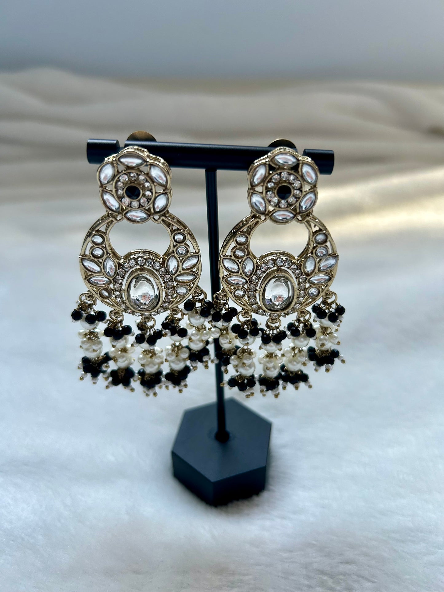 Black Kundan Earrings