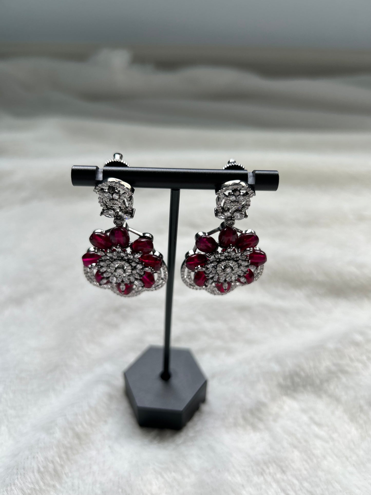 AD Red Flower Earrings