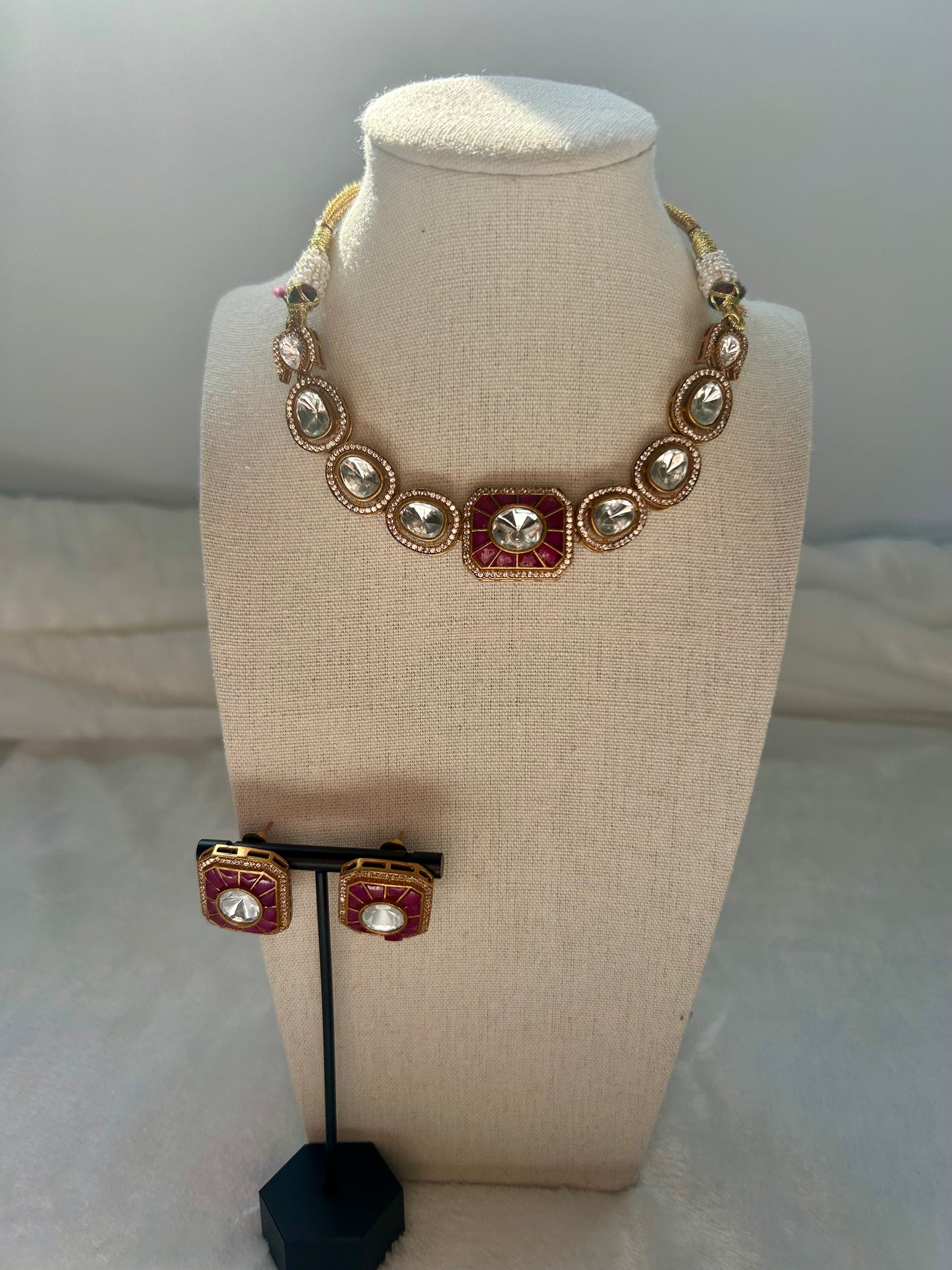 Ruby Moissanite Kundan Choker Set