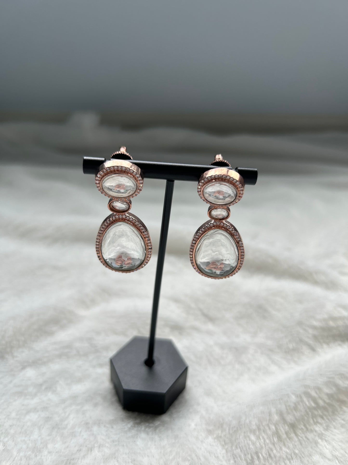 Kundan Rose Gold Earrings