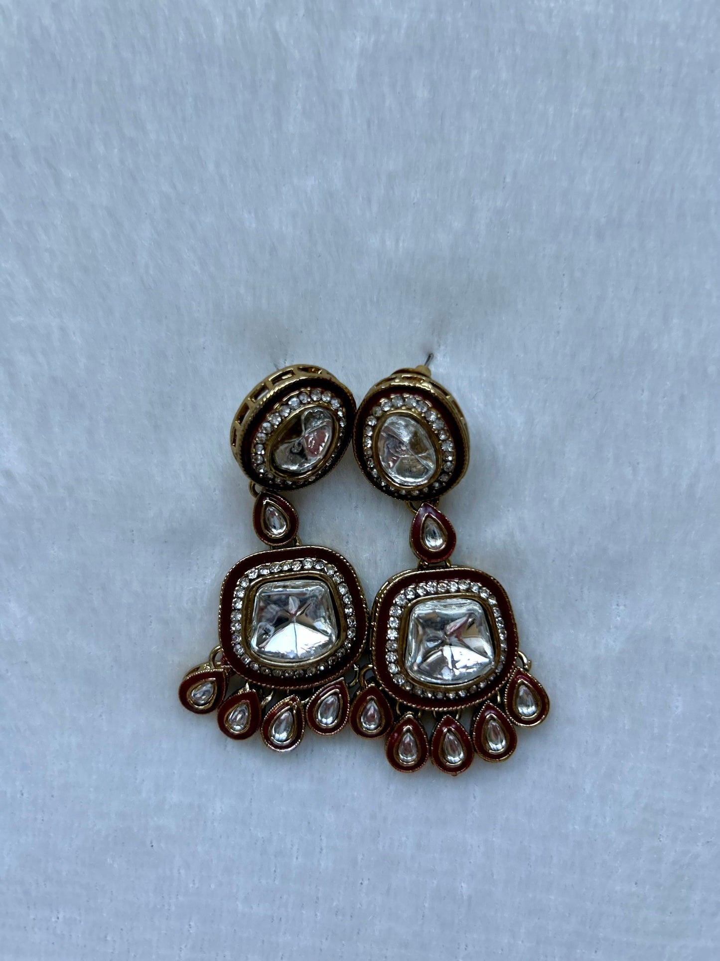 Red Kundan Earrings
