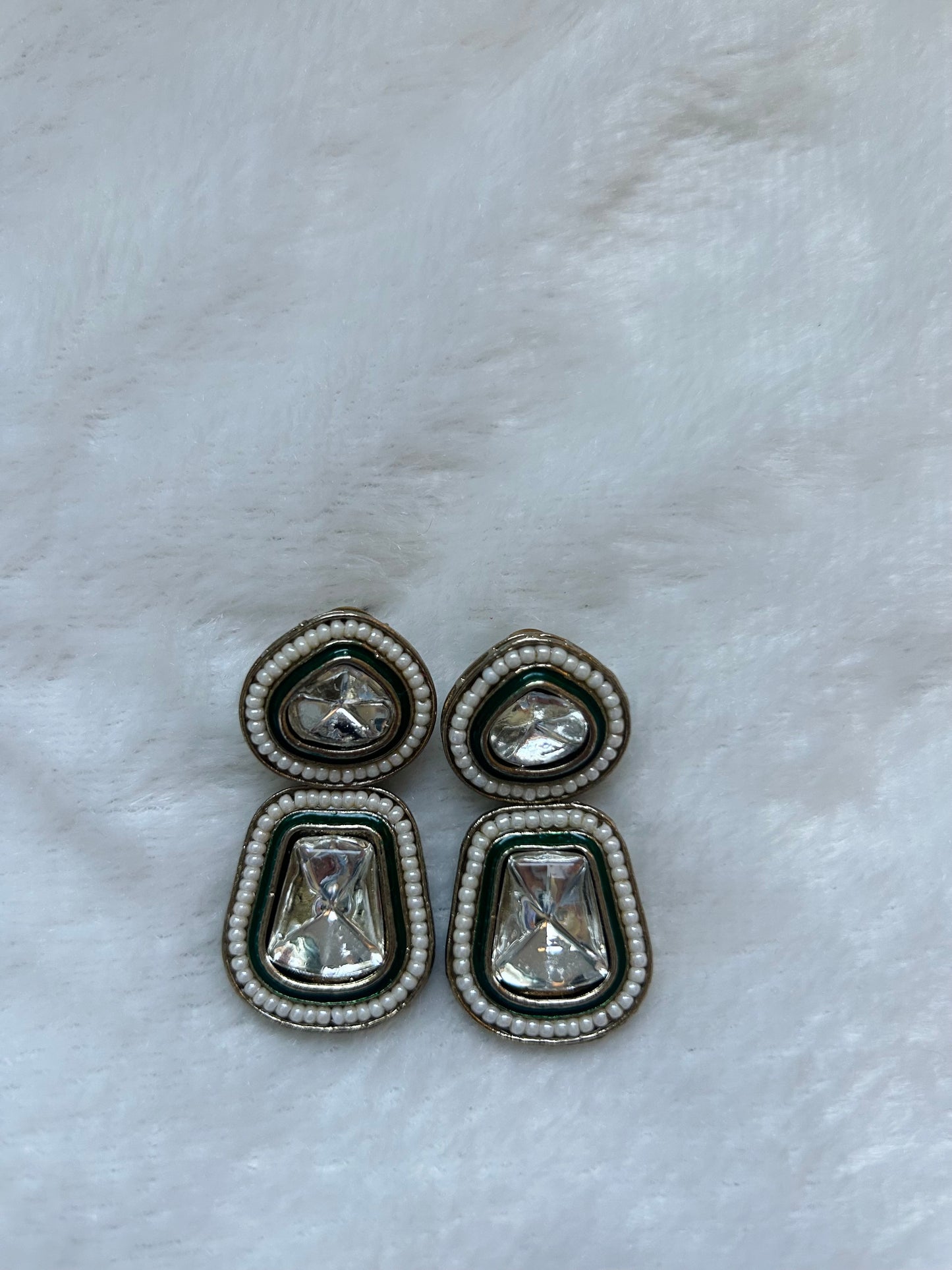 Emerald Green Kundan Earrings
