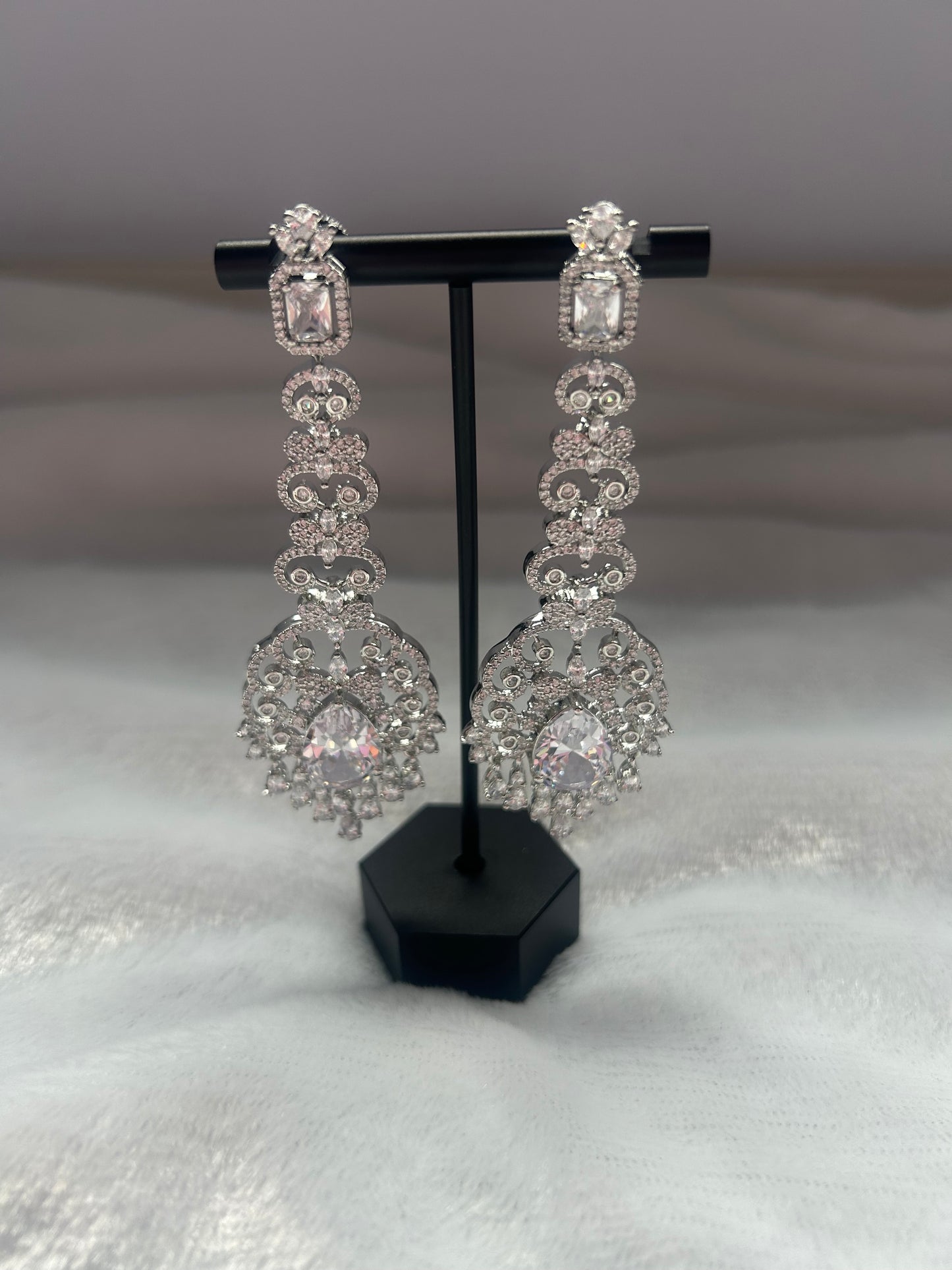 White AD Earrings