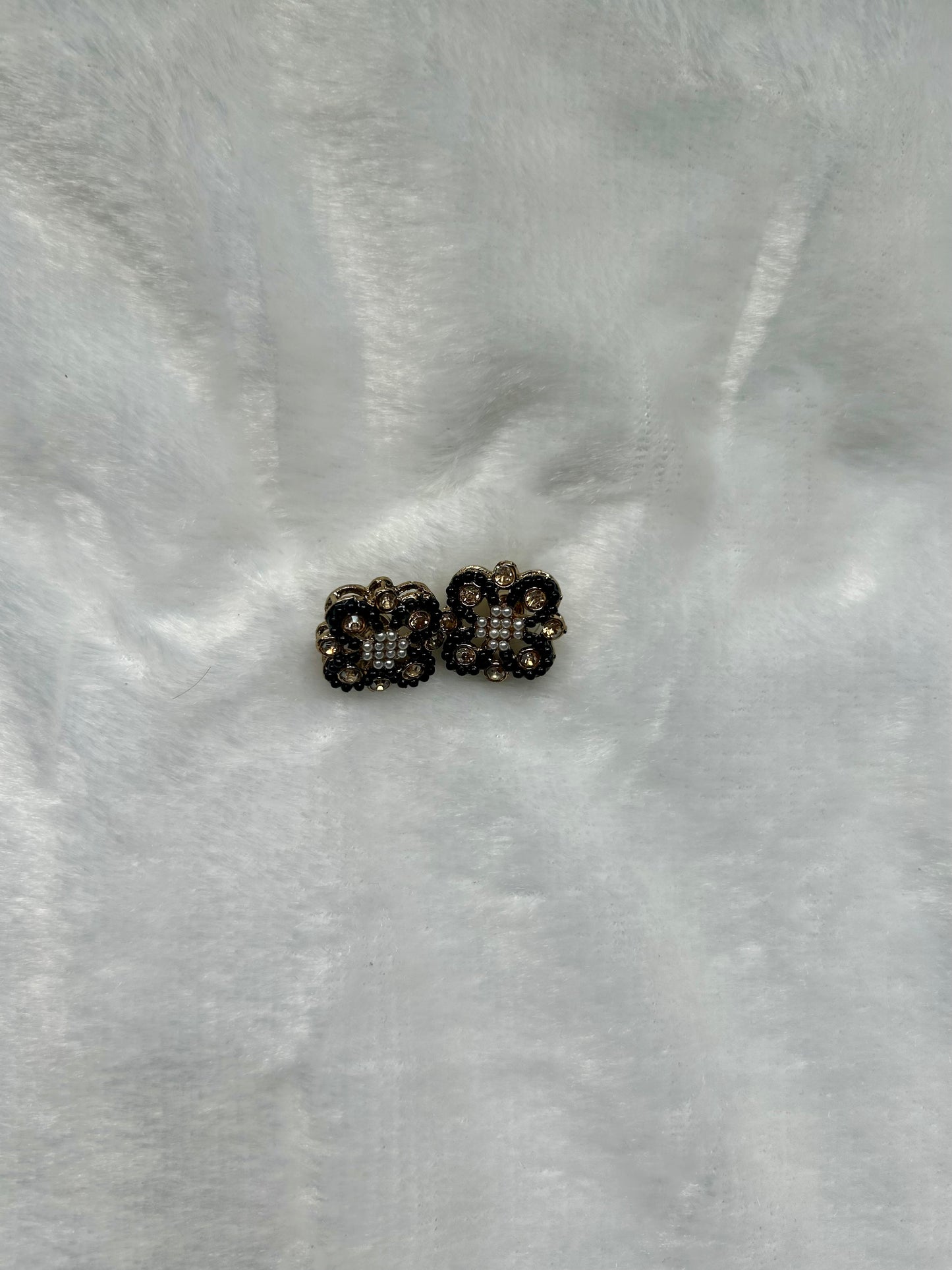 Black Polki Studs