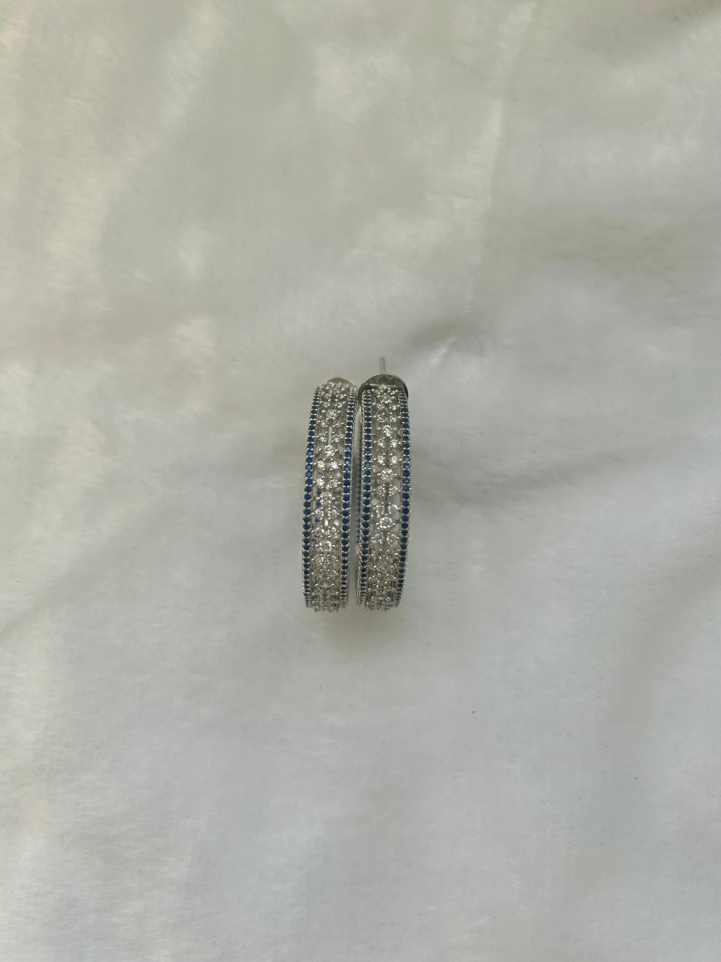 AD Blue Hoop Earrings