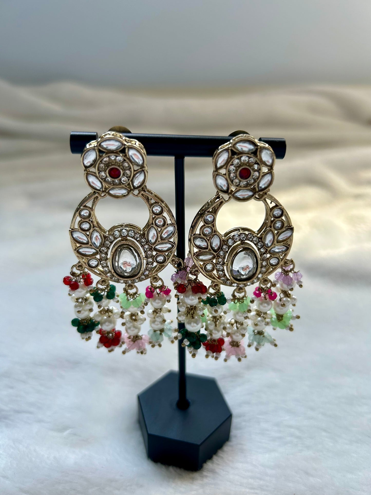 Multi Kundan Earrings