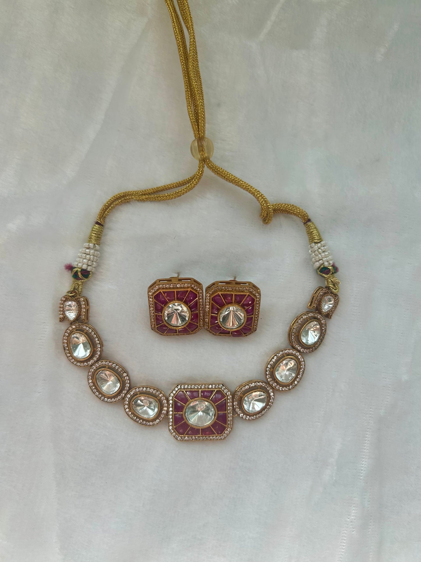 Ruby Moissanite Kundan Choker Set