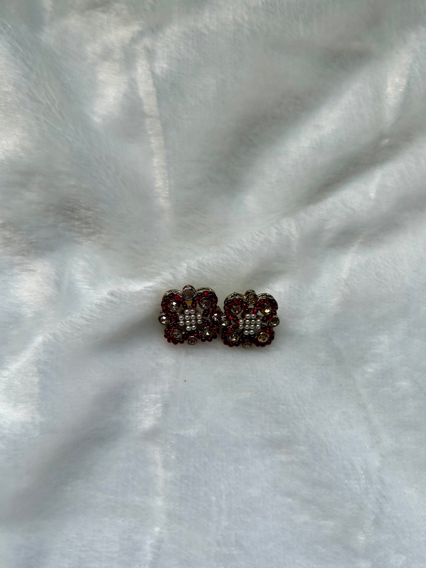 Dark Hot Pink Polki Studs