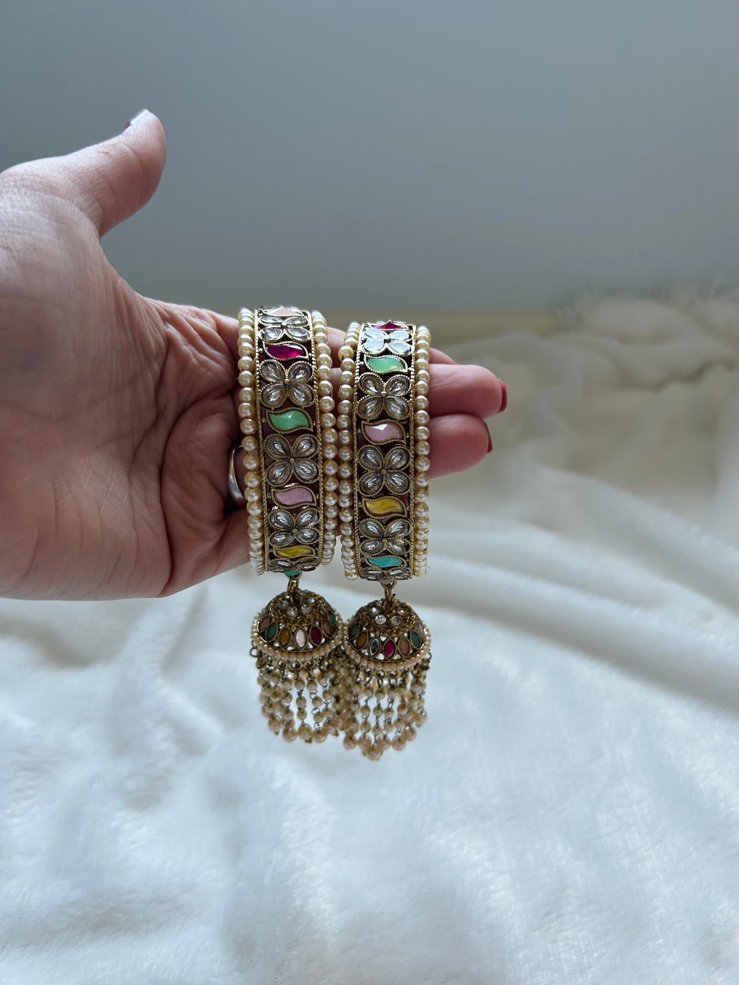 Multi Color Jhumka Polki Bangles