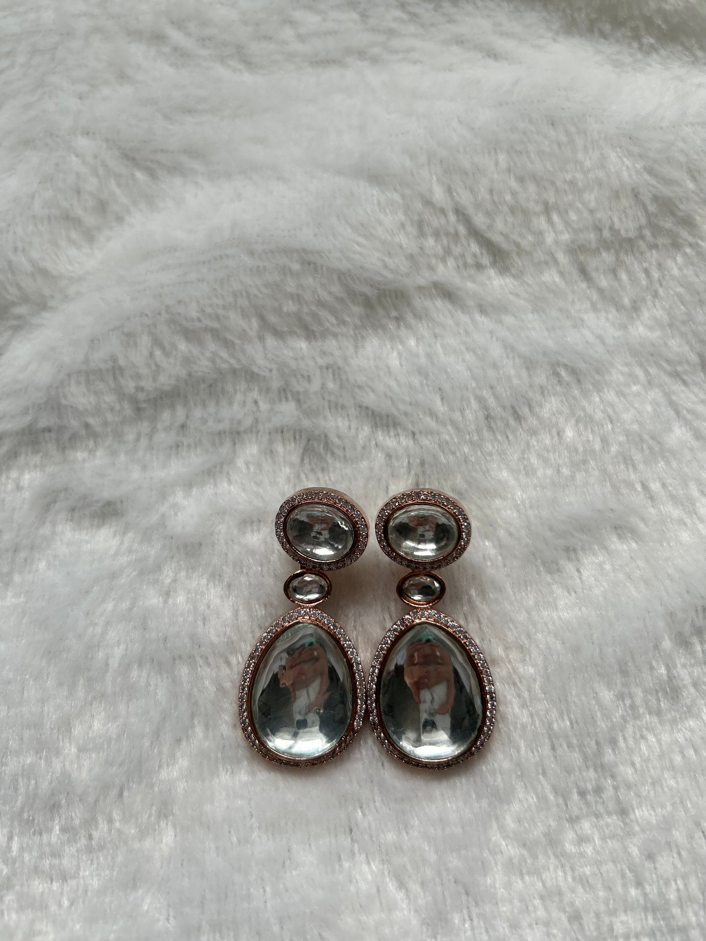 Kundan Rose Gold Earrings