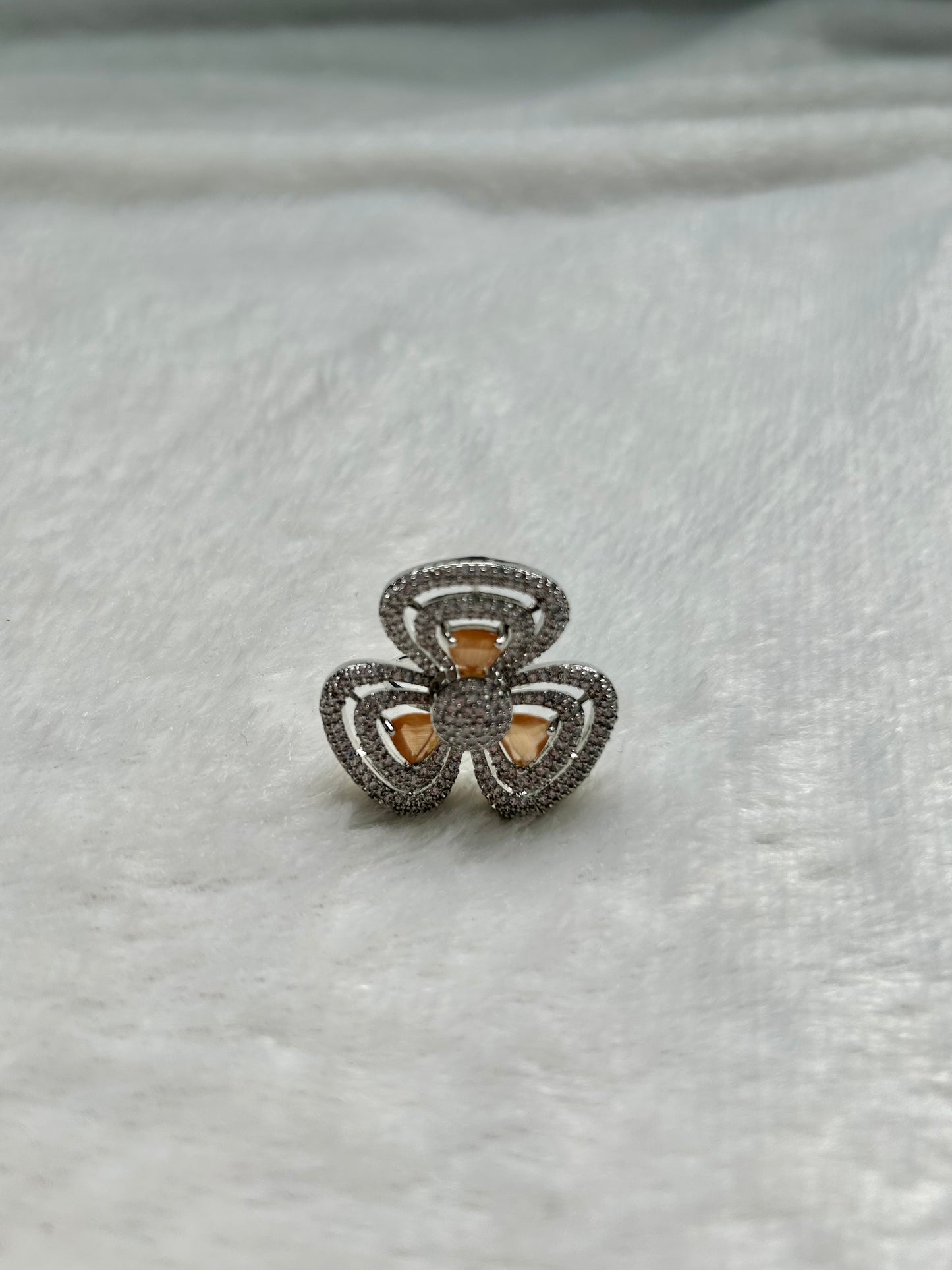 AD Light Pink Flower Ring