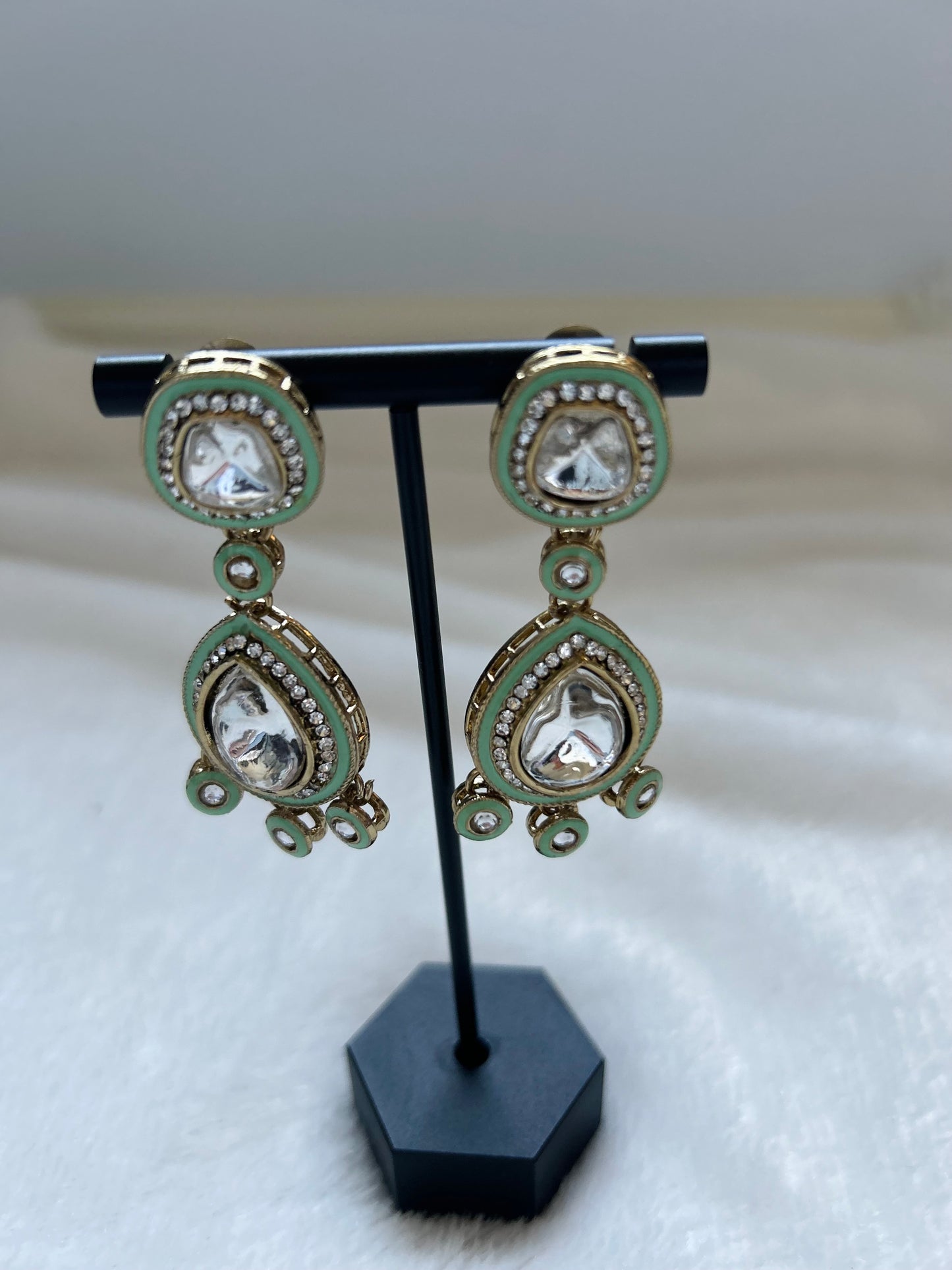 Mint Kundan Earrings