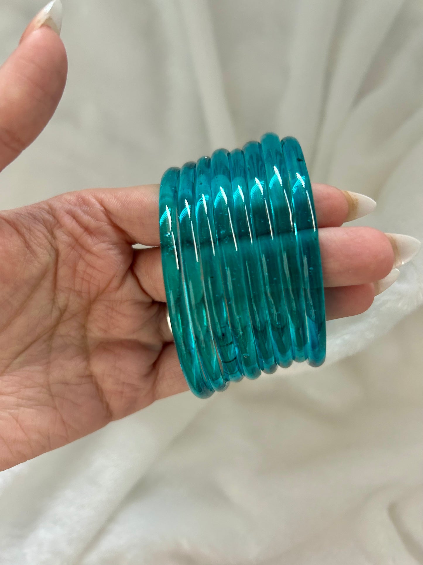 Ocean Blue Jelly Bangles