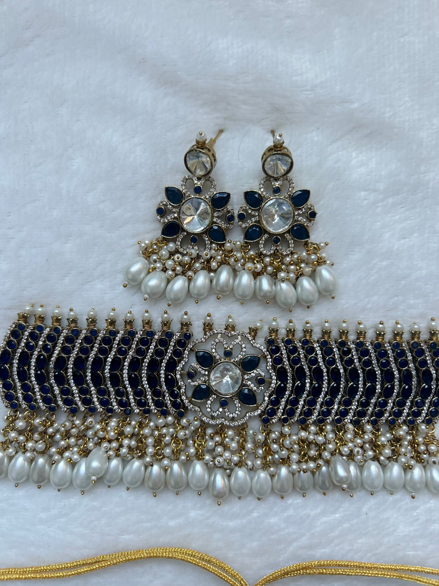 LUXE Navy Blue Choker Set
