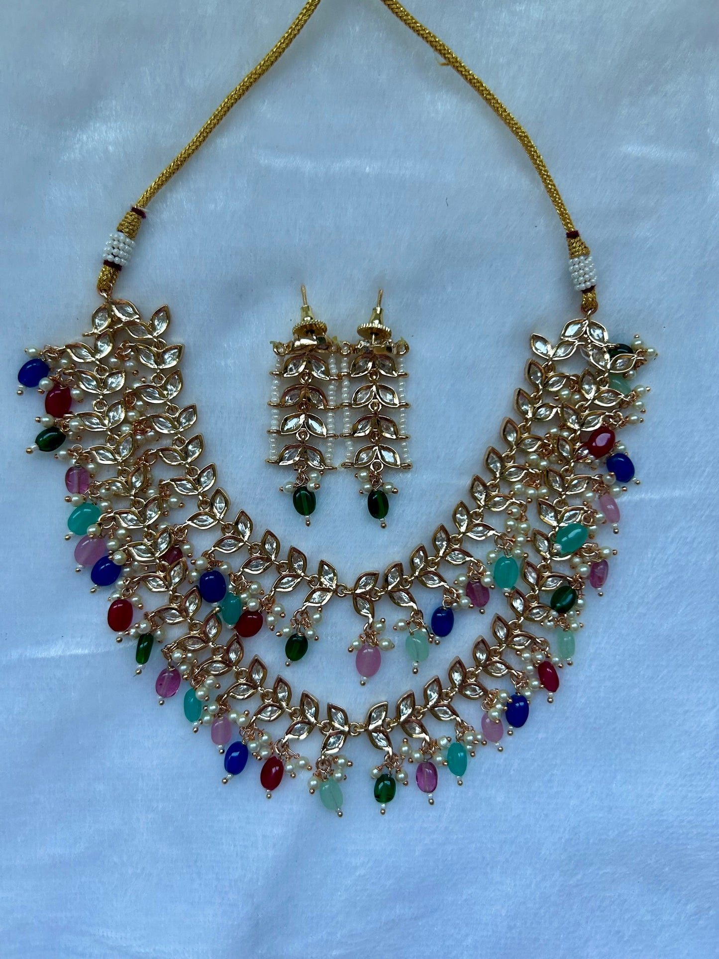 Multi Tyaani Kundan 2 Layer Necklace Set