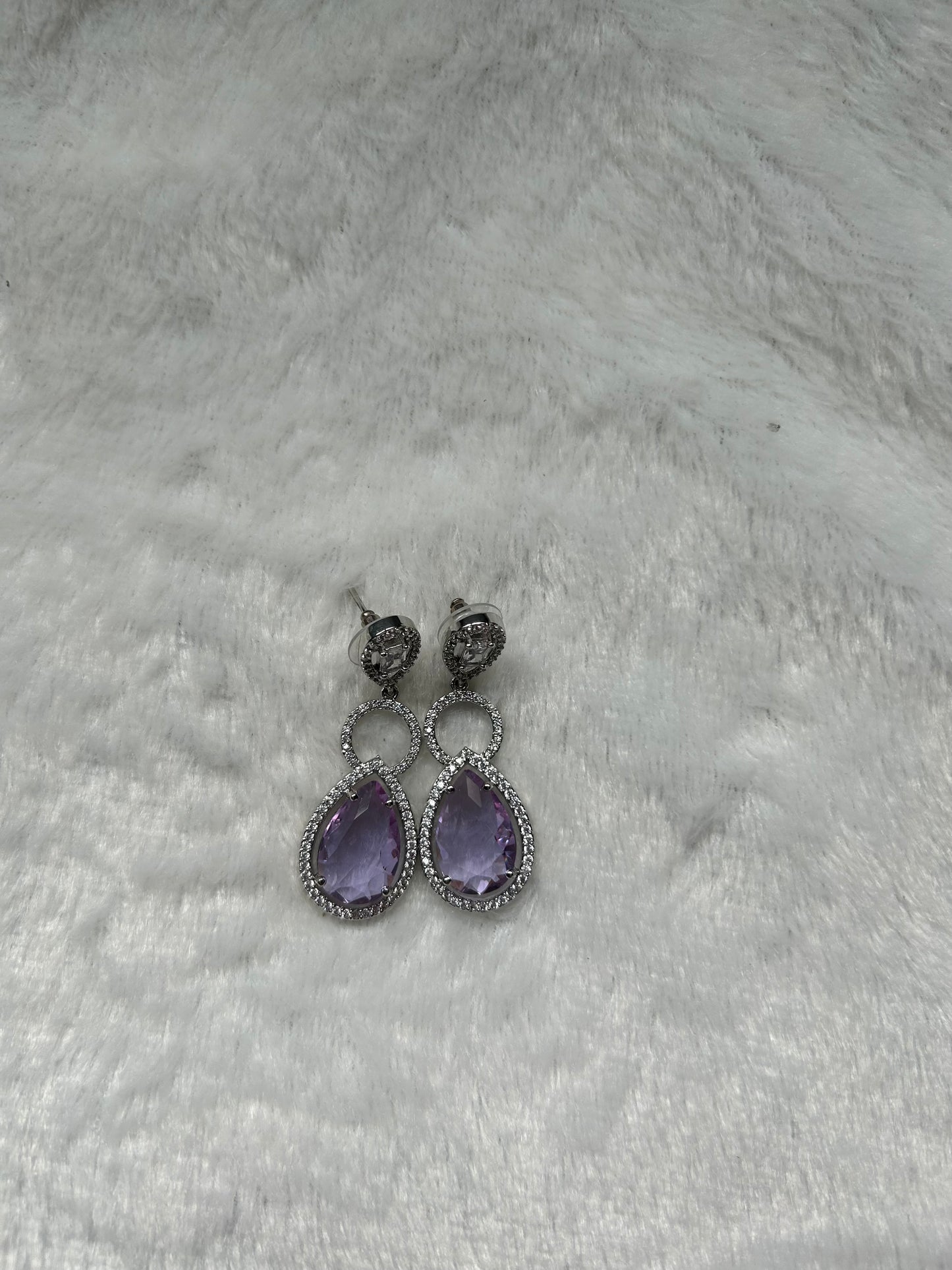 CZ Purple Earrings