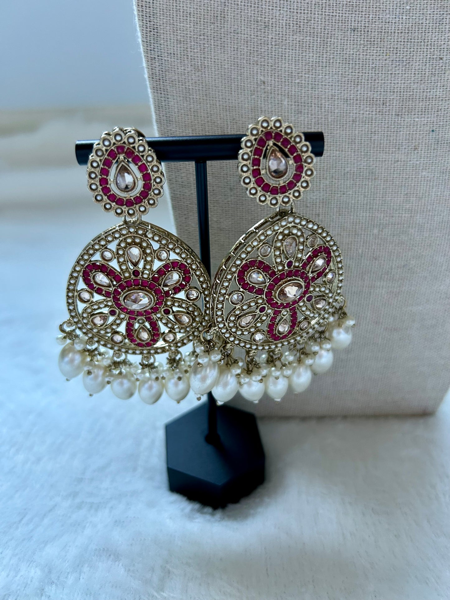 Pakistani Inspired Maroon & White Choker Set