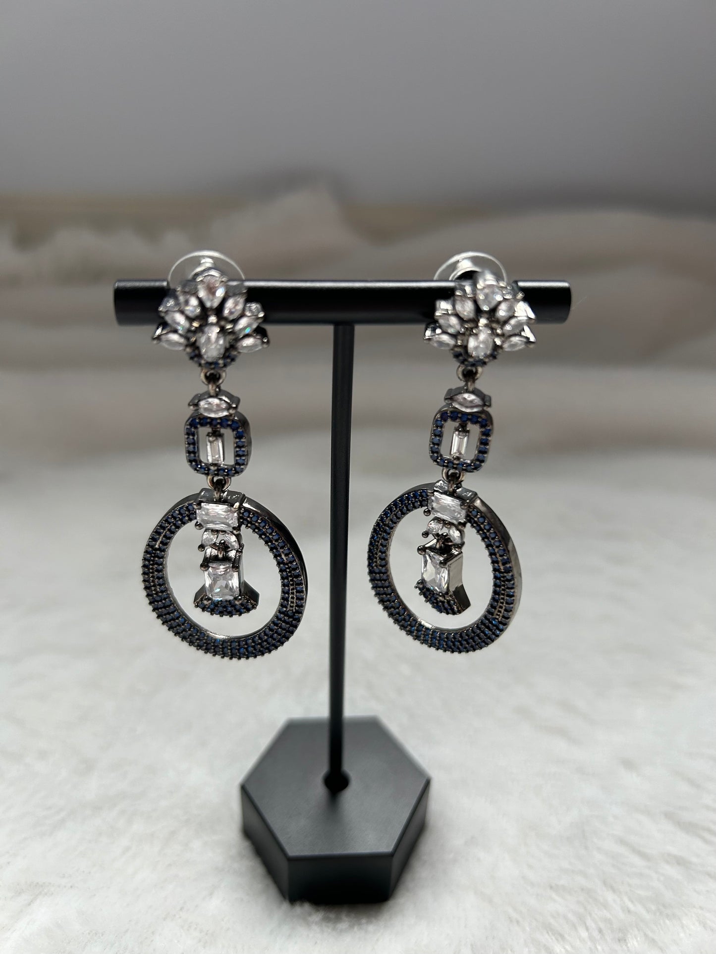 Dark Blue AD Earrings