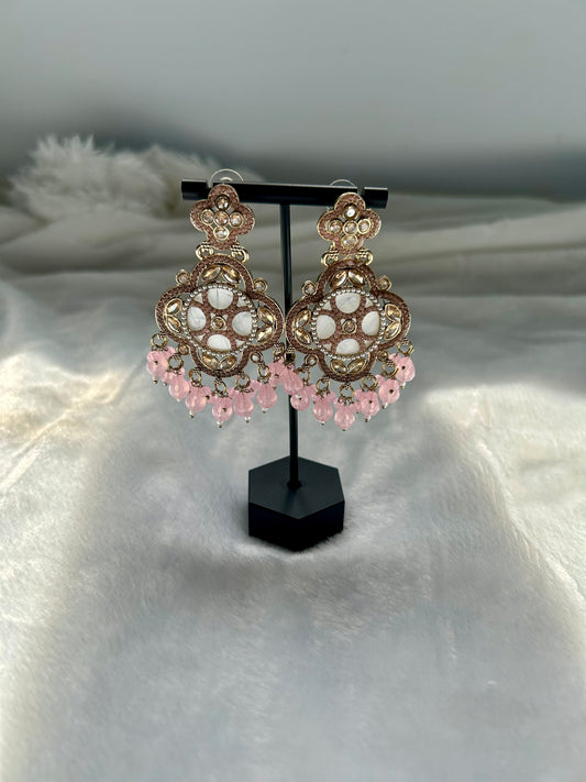 Light Pink Polki Earrings