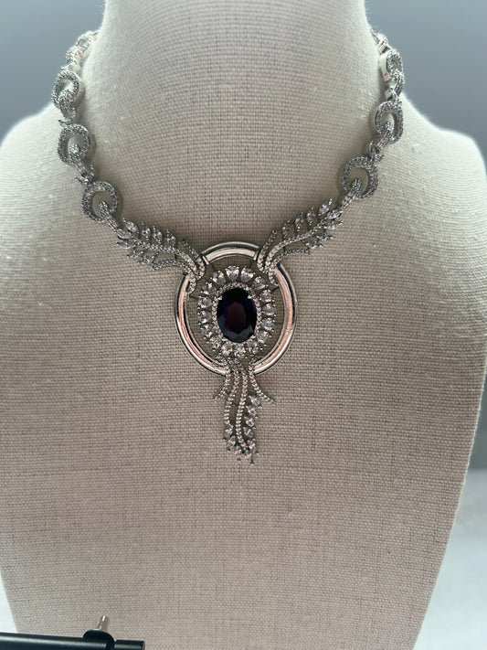 Purple AD Necklace Set