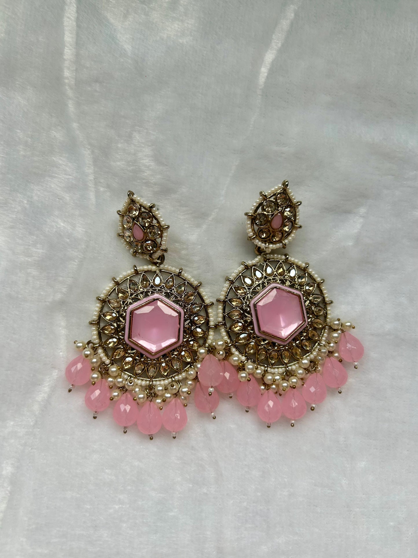 Pink Kundan Earrings