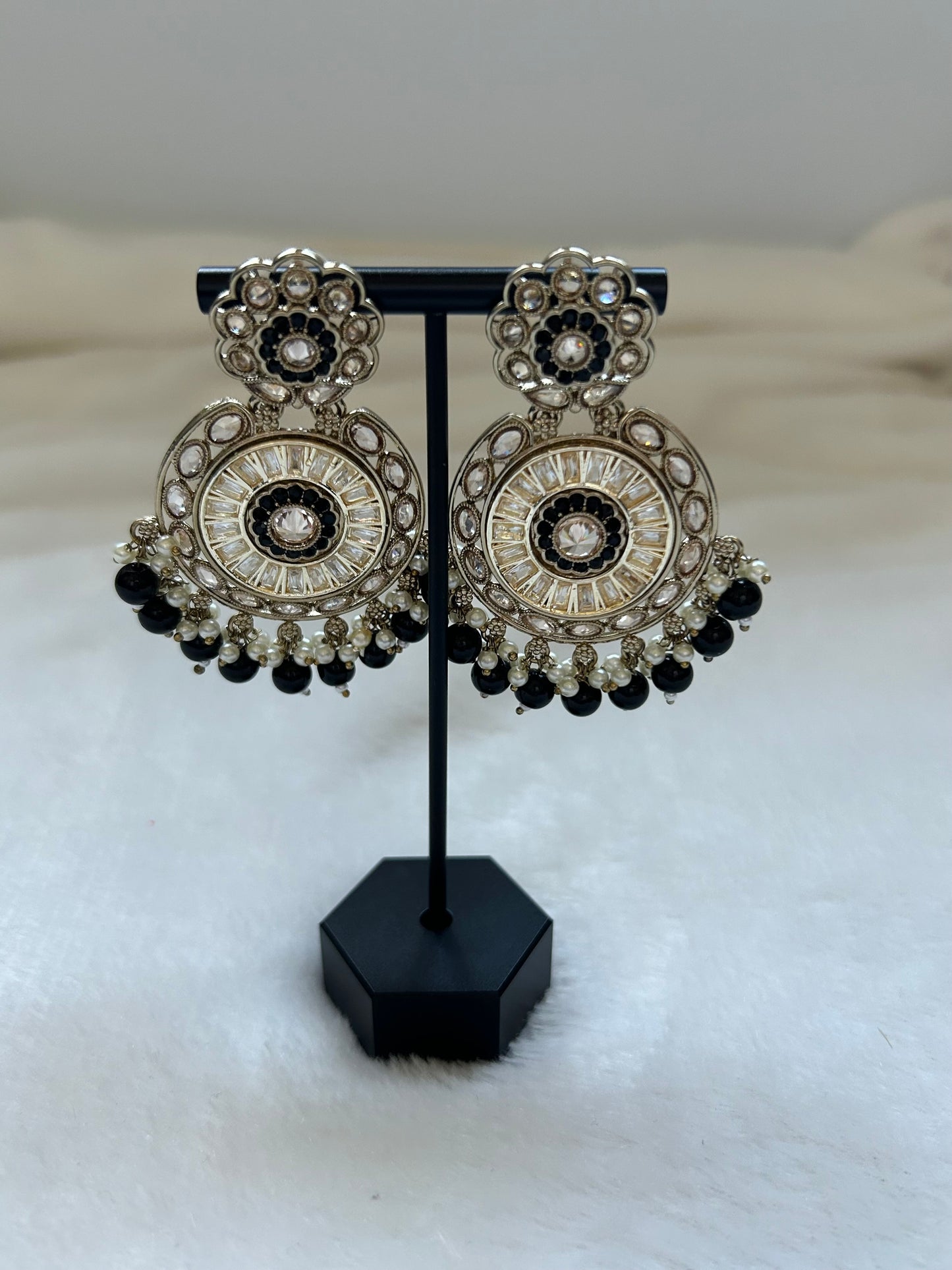 Black Polki Earrings