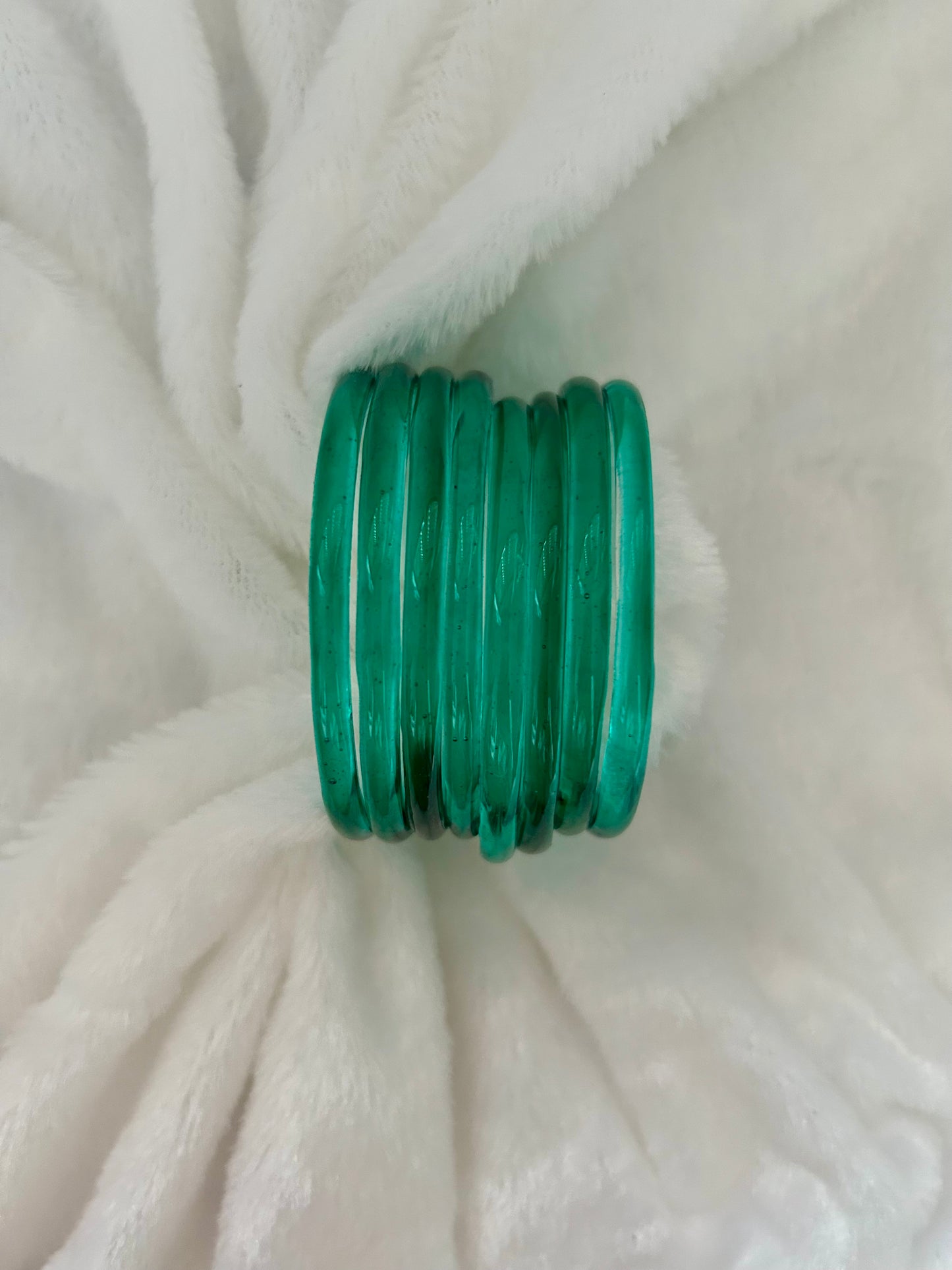 SIZE 2.4 Dark Teal Jelly Bangles