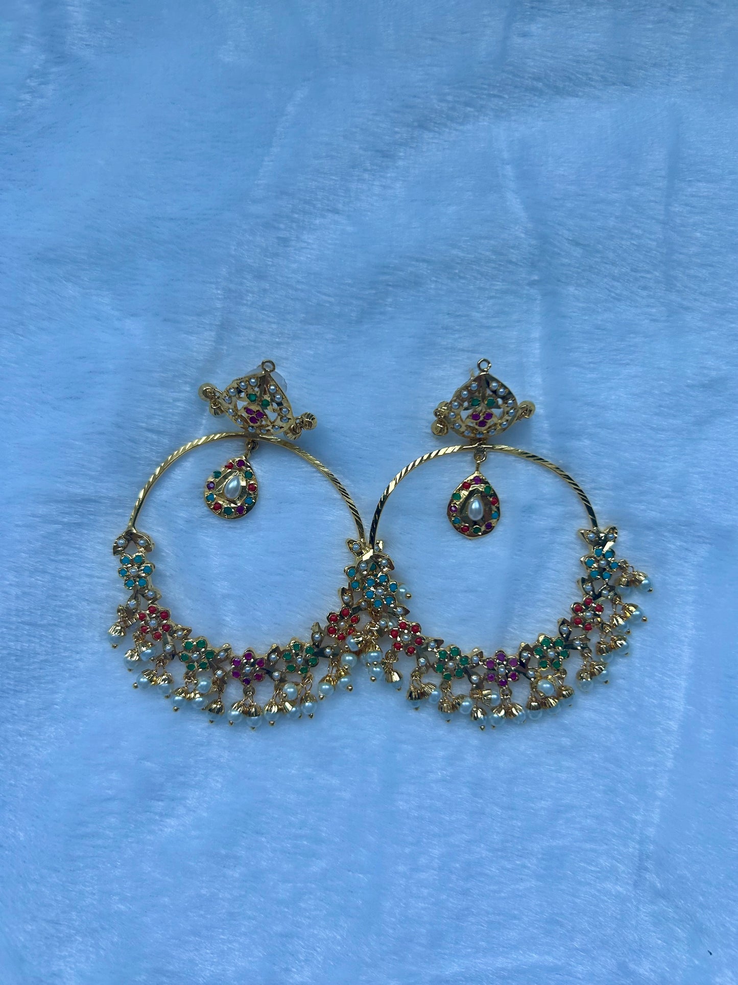 Multi Jadau Kundan Earrings