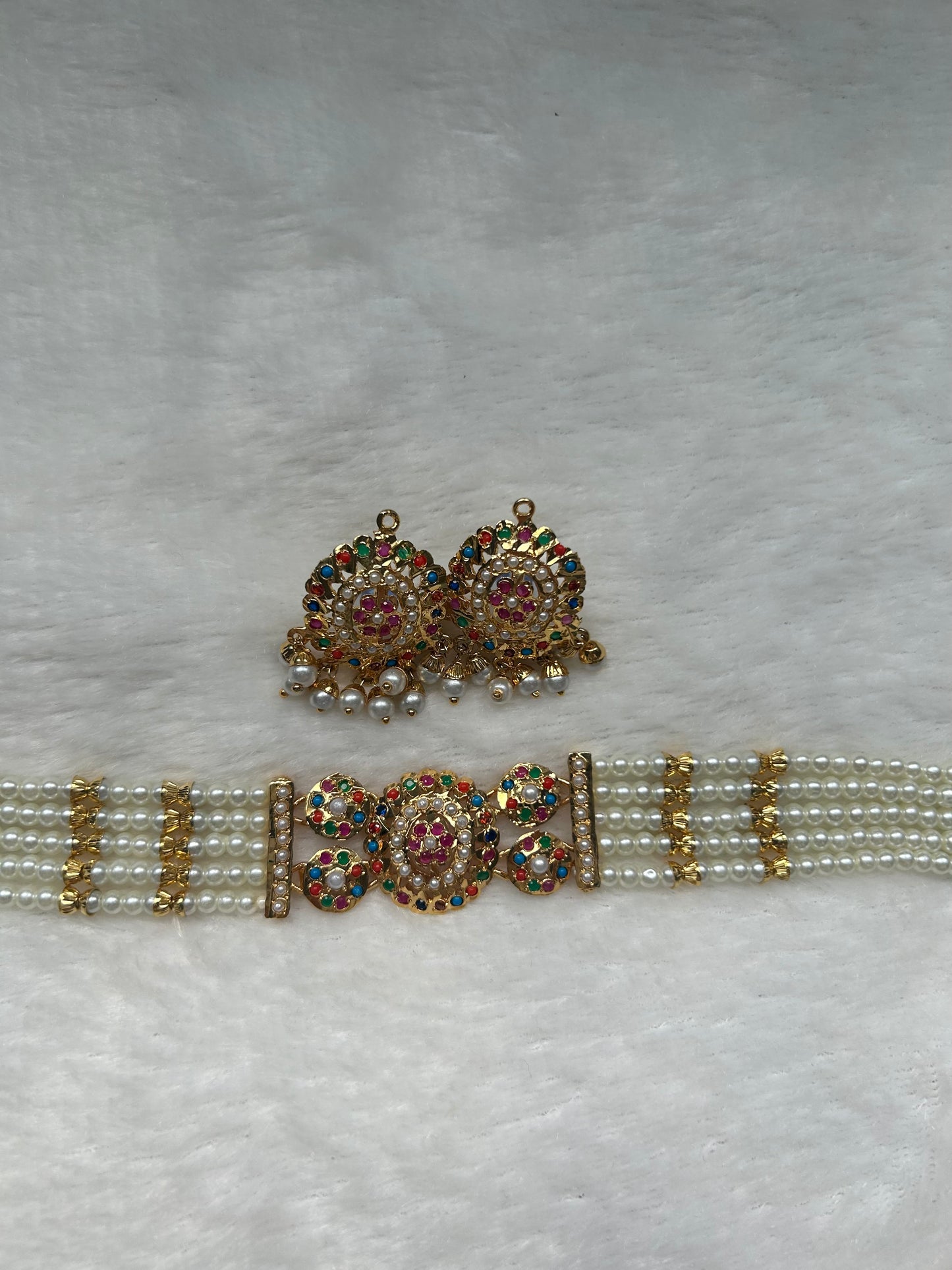 Multi Jadau Kundan Choker Set