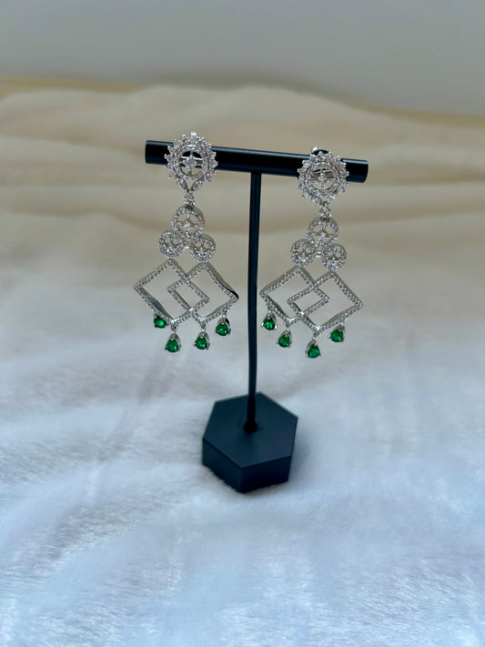 Emerald Green CZ Earrings
