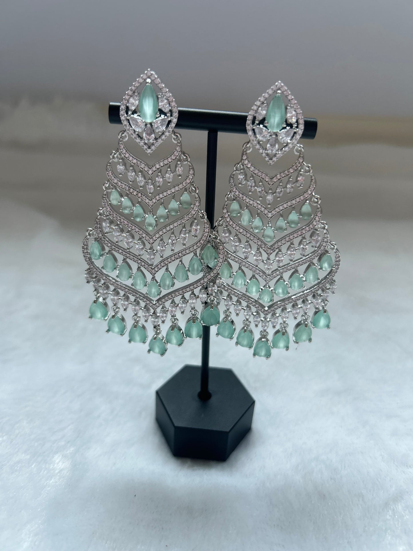 AD Mint Chandbali Earrings