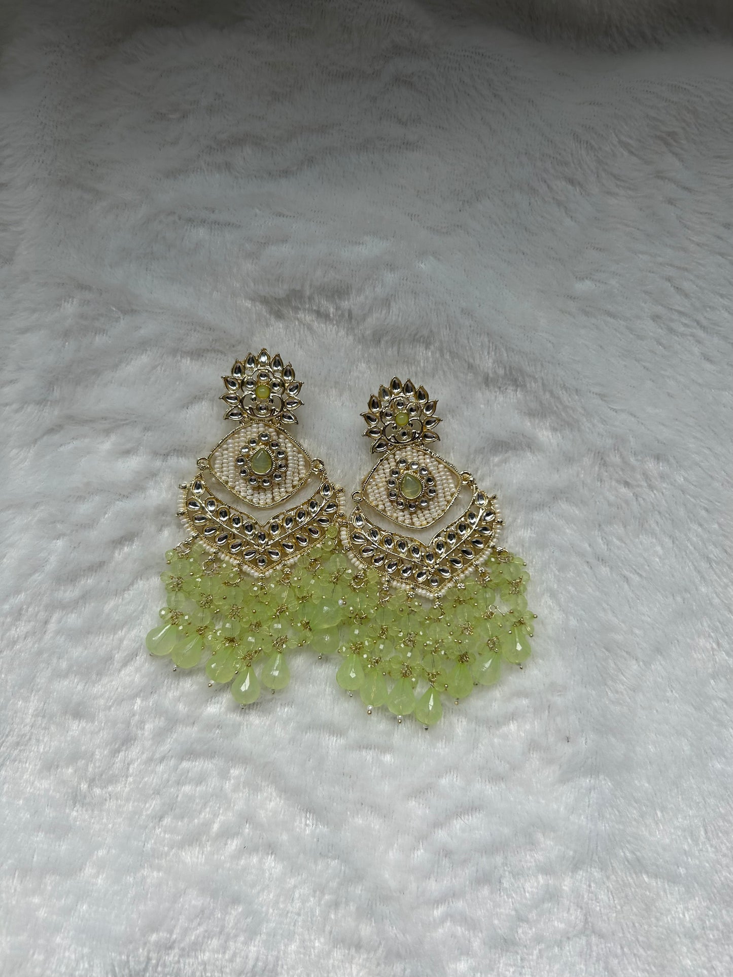 Light Green Kundan Earrings