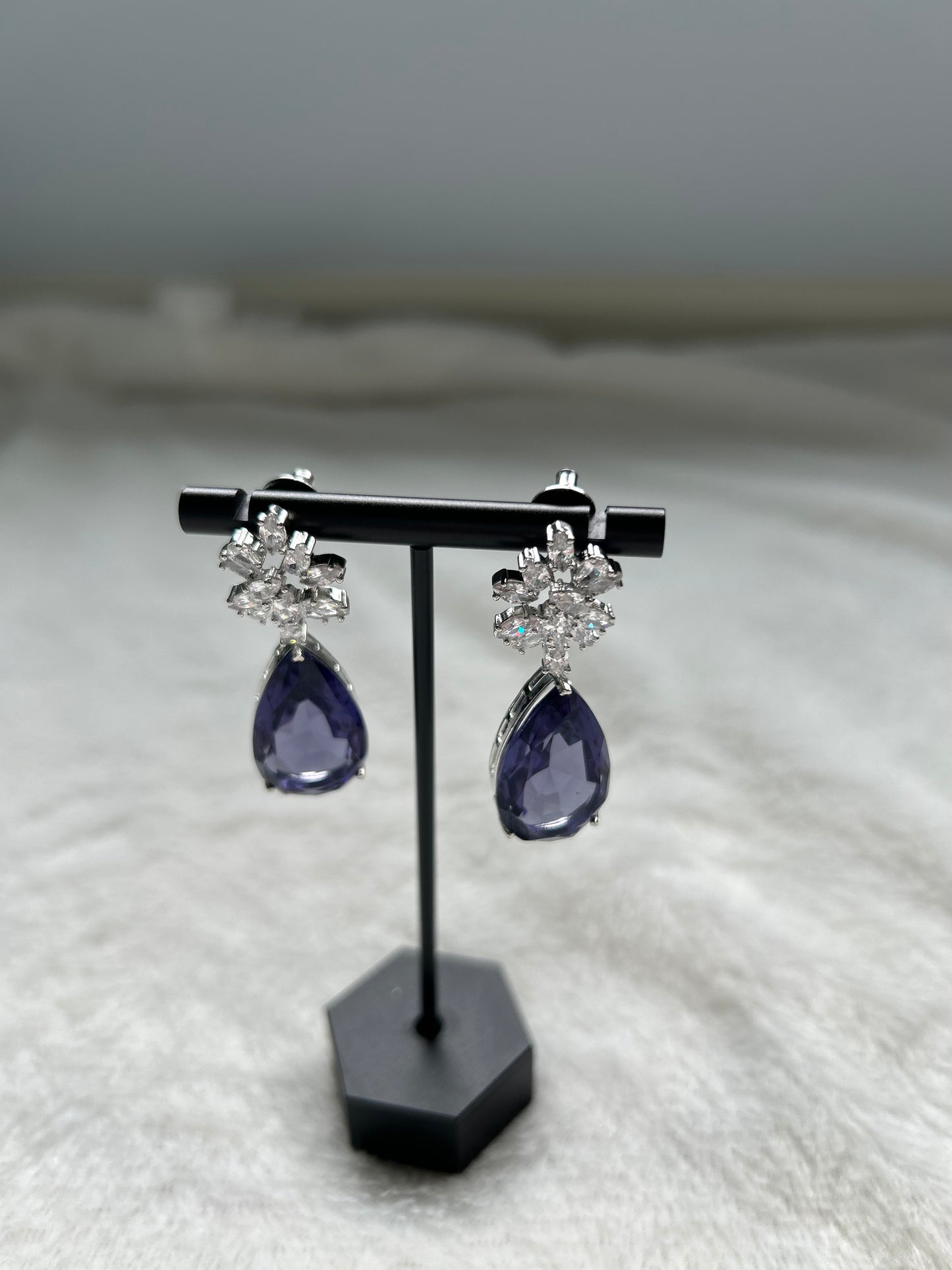 Purple CZ Earrings