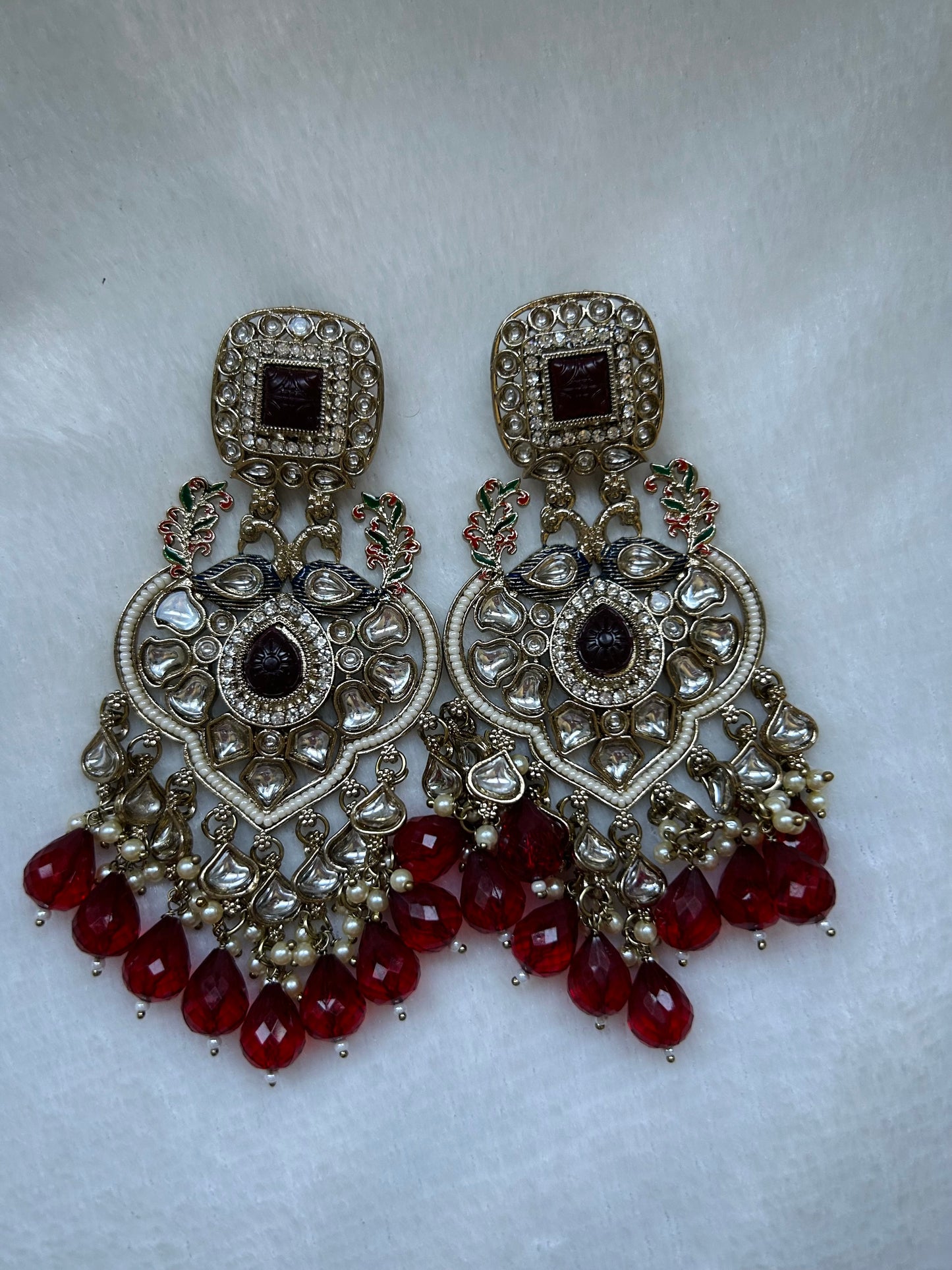 Red Kundan Earrings