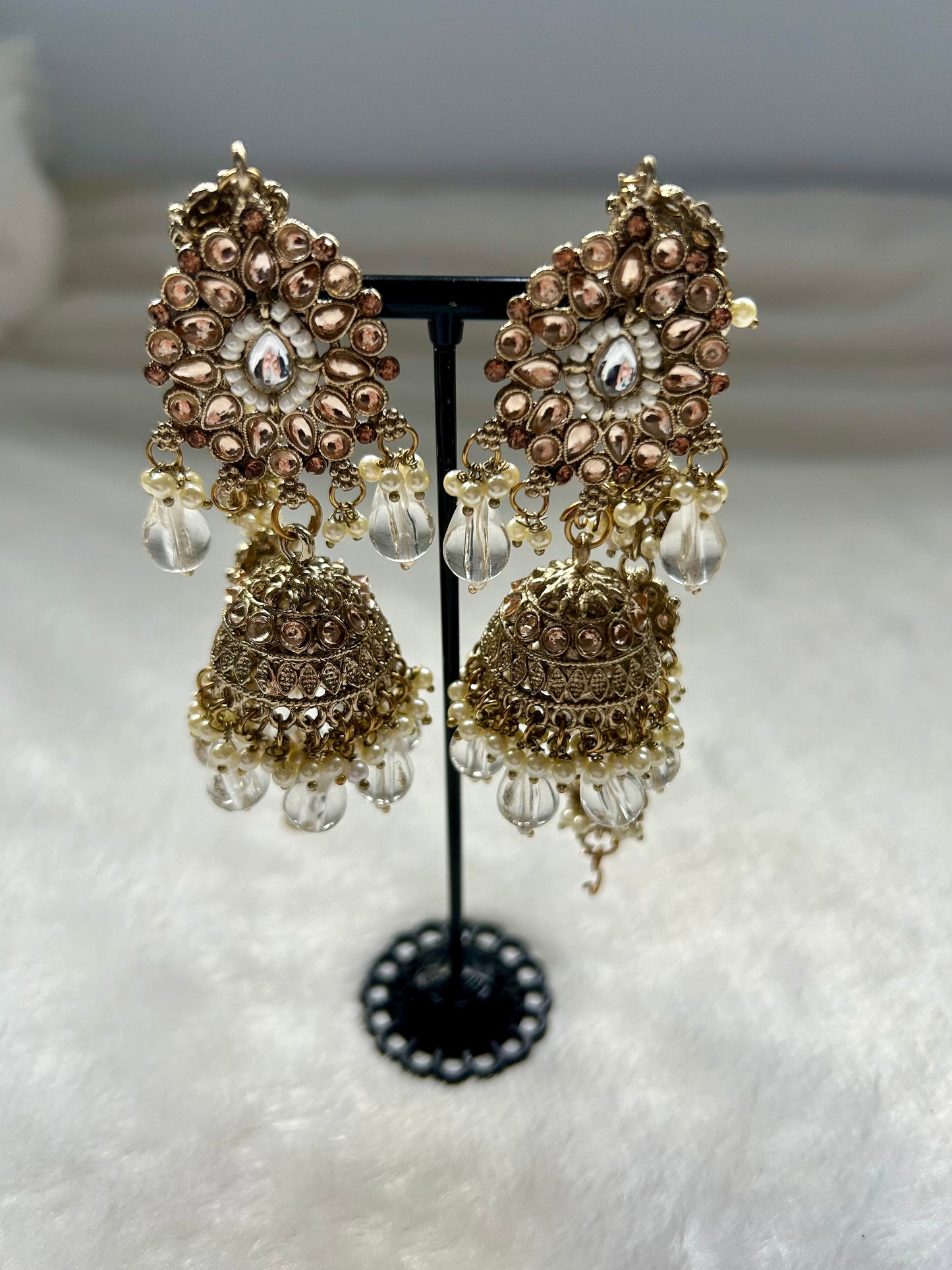 White Polki Sahara Earrings