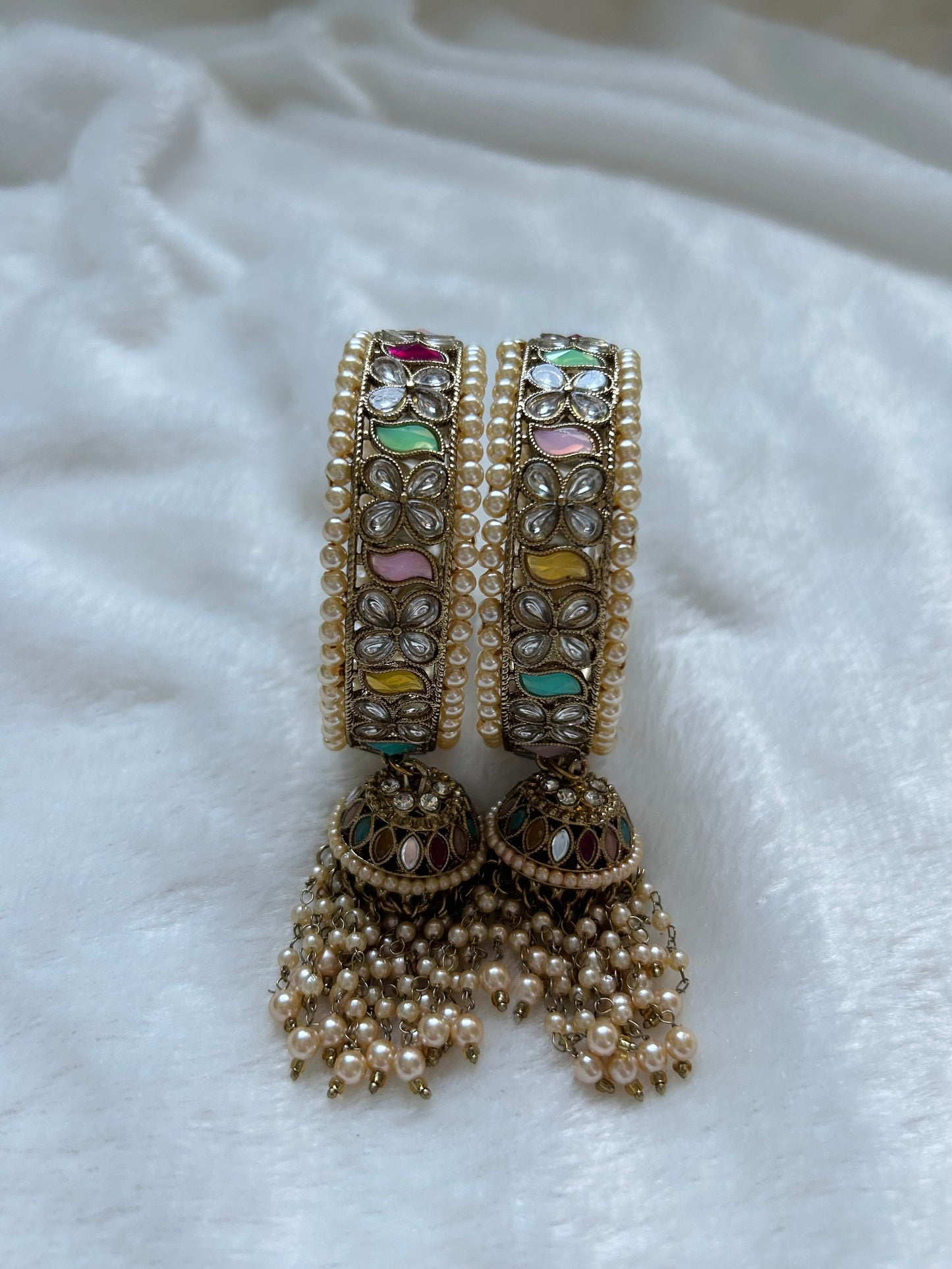 Multi Color Jhumka Polki Bangles