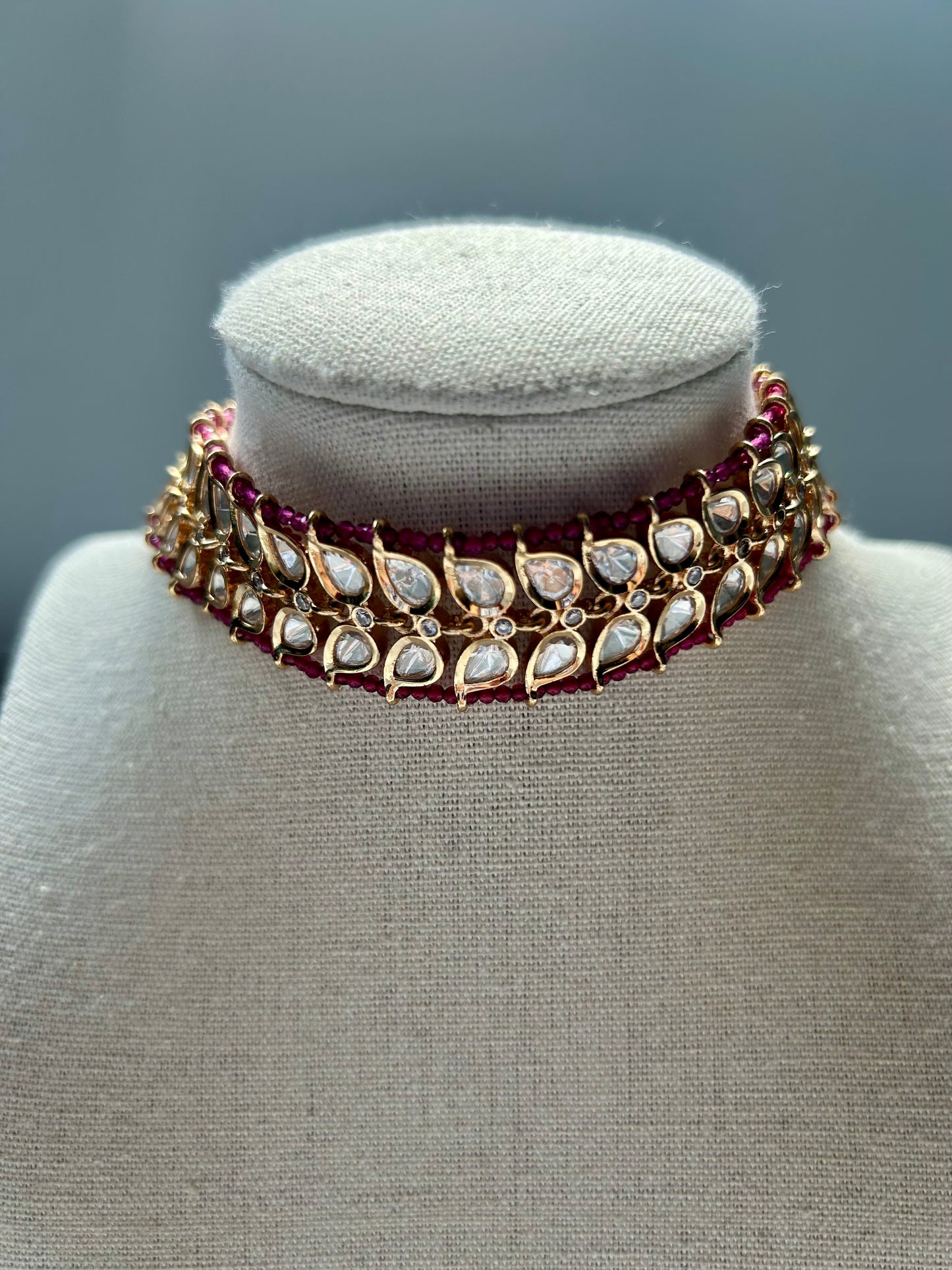 Dark Hot Pink Tyaani Kundan Choker ONLY