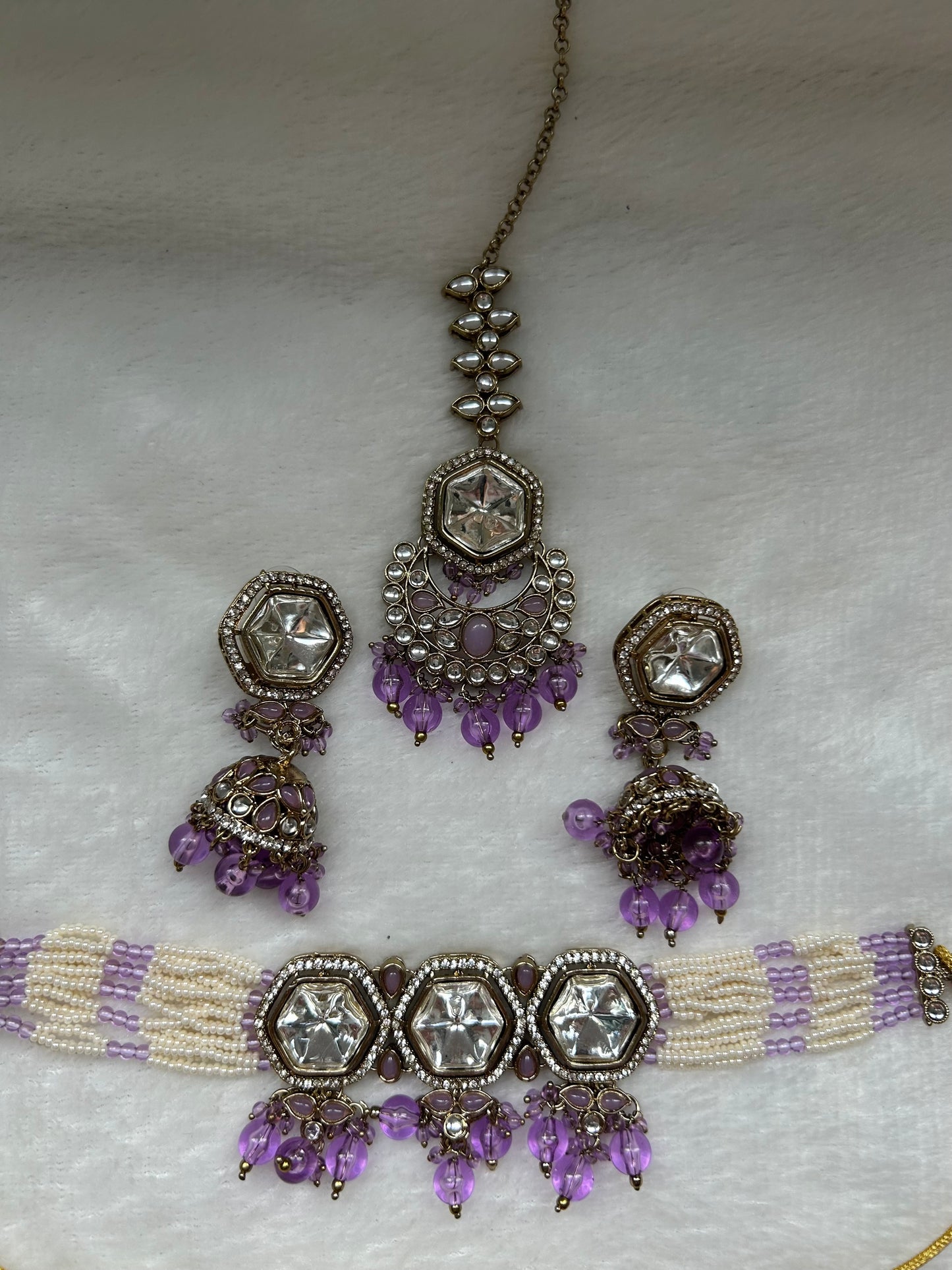 Light Purple Kundan Choker Set