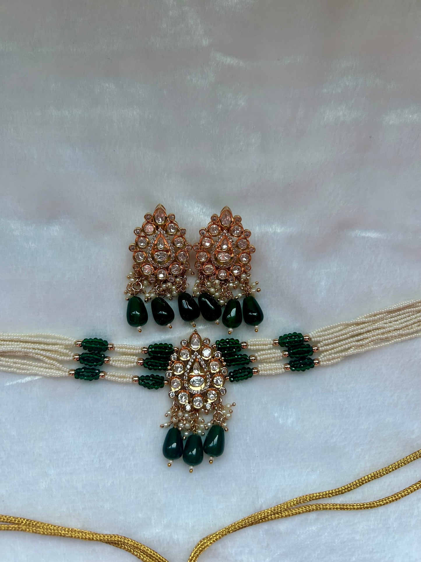 Emerald Green Tyaani Choker Set
