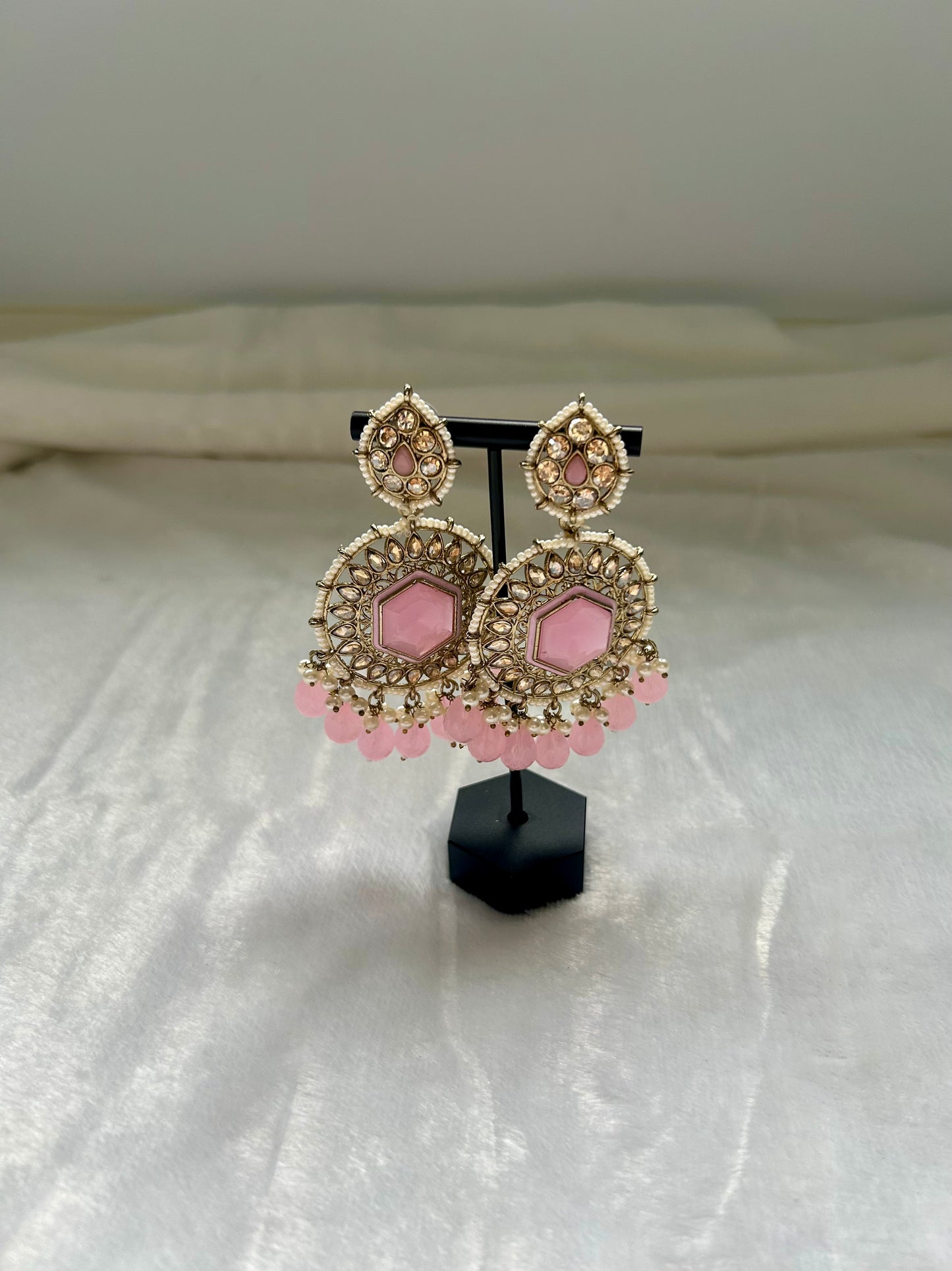 Pink Kundan Earrings