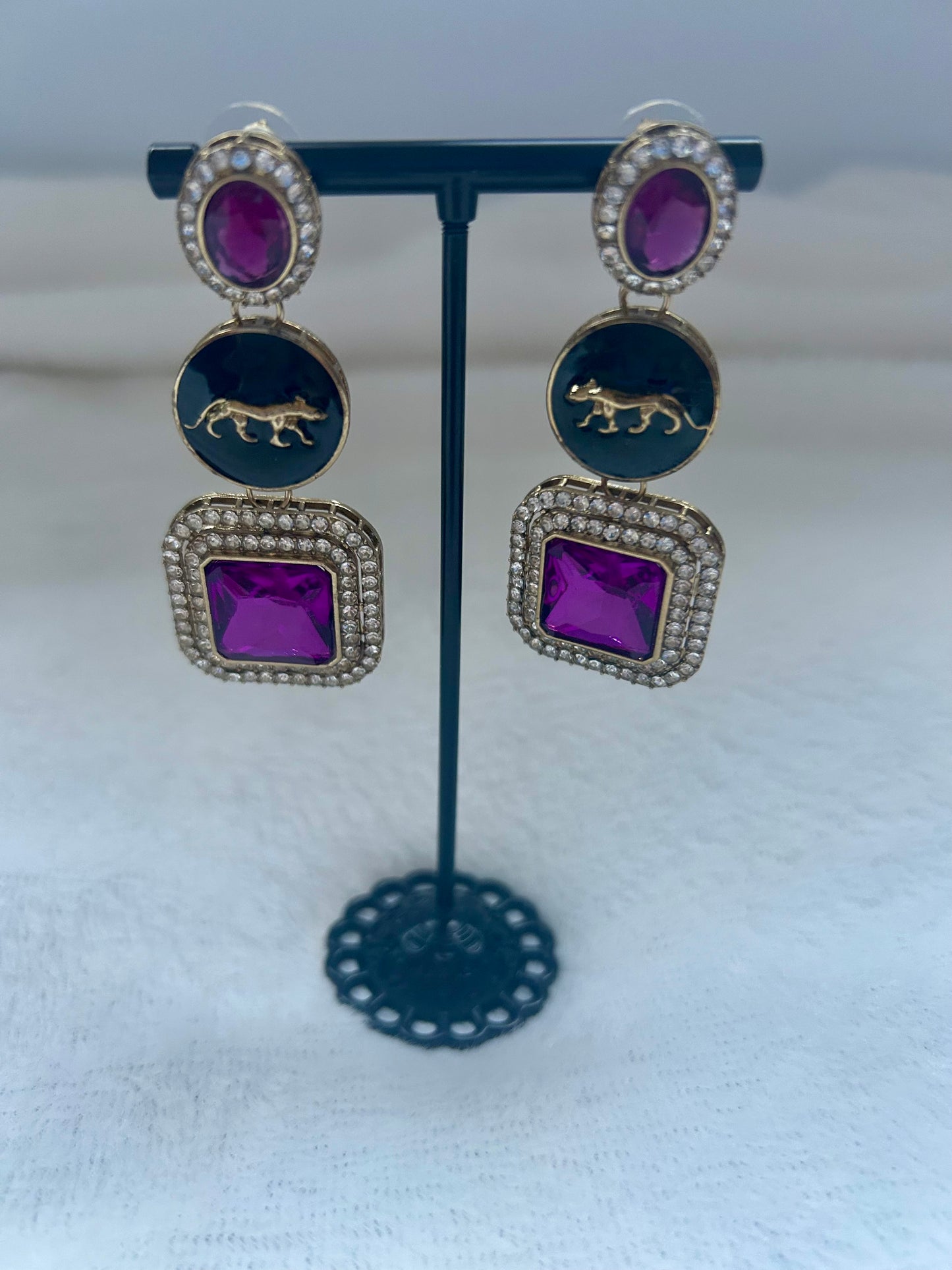 Purple CZ Earrings