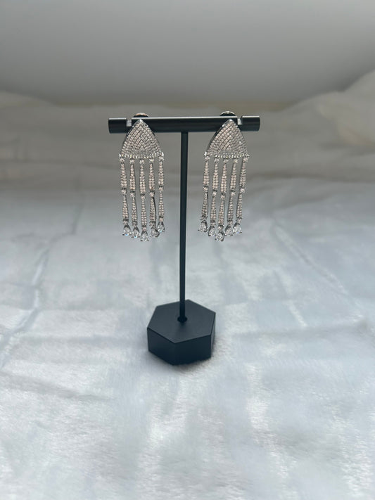 CZ Silver Waterfall Earrings