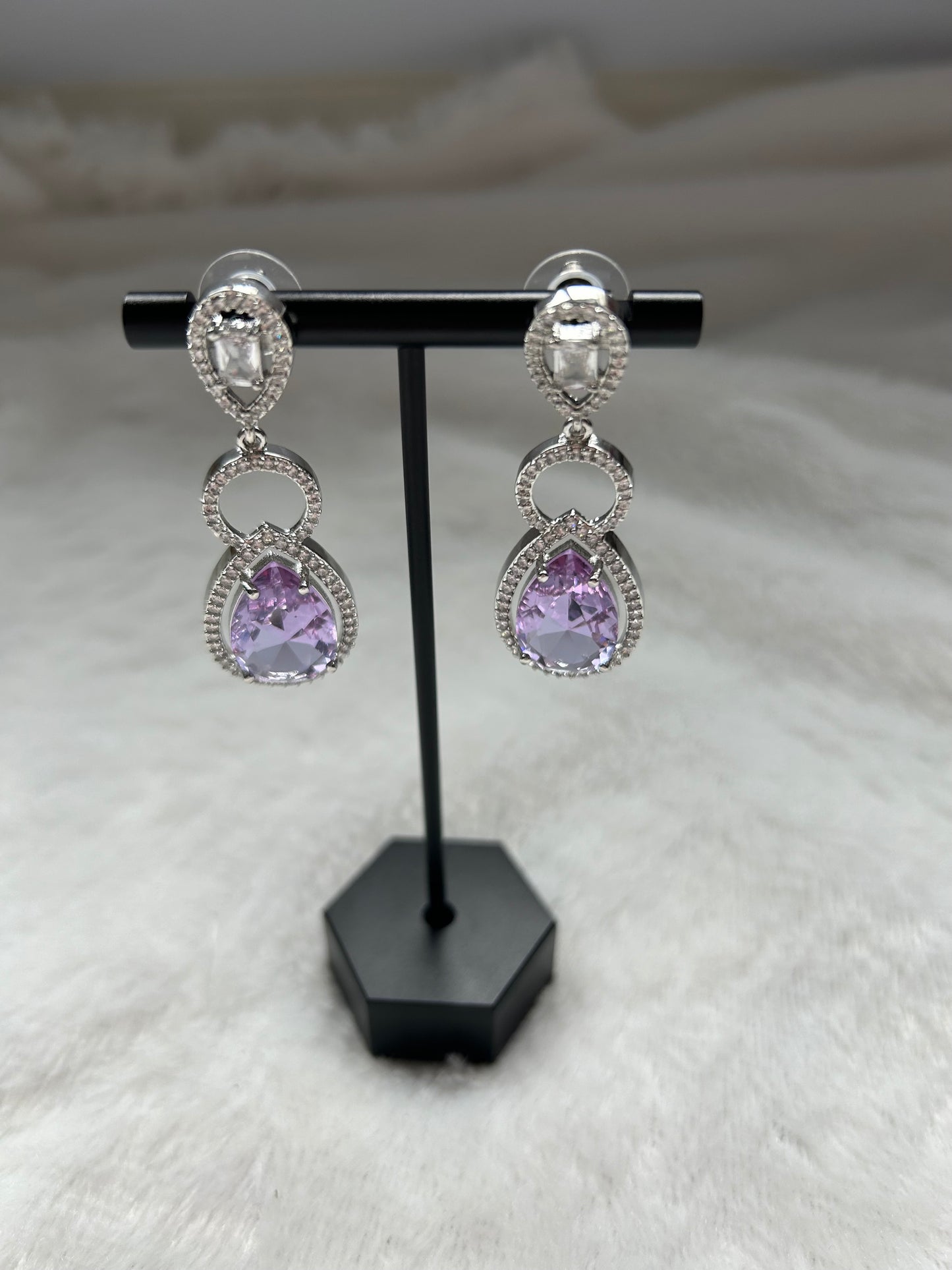 CZ Purple Earrings