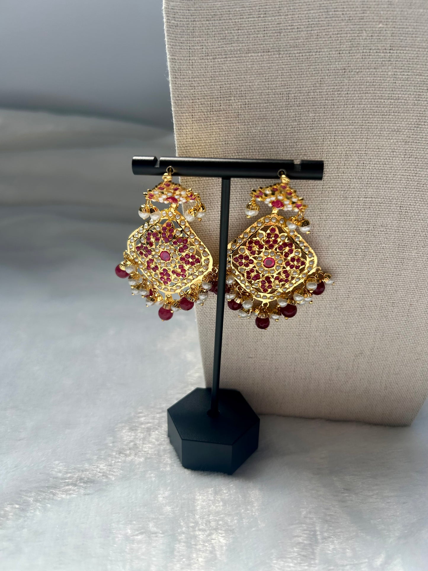 Red Jadau Kundan Choker Set
