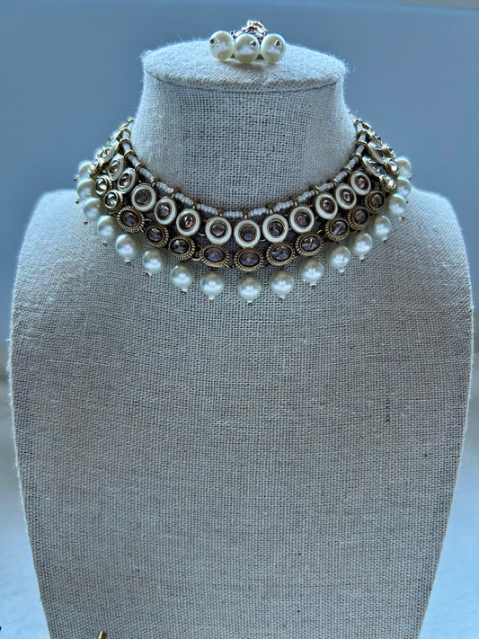 White Kundan Choker Set