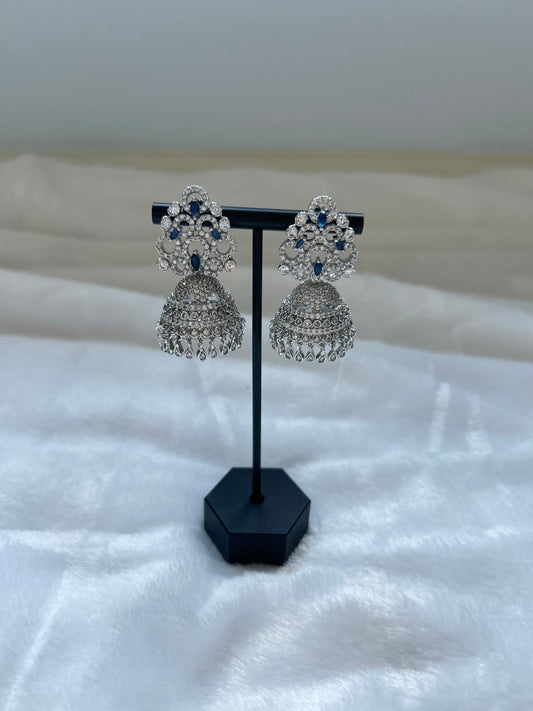 AD Blue Micro Jhumki Earrings