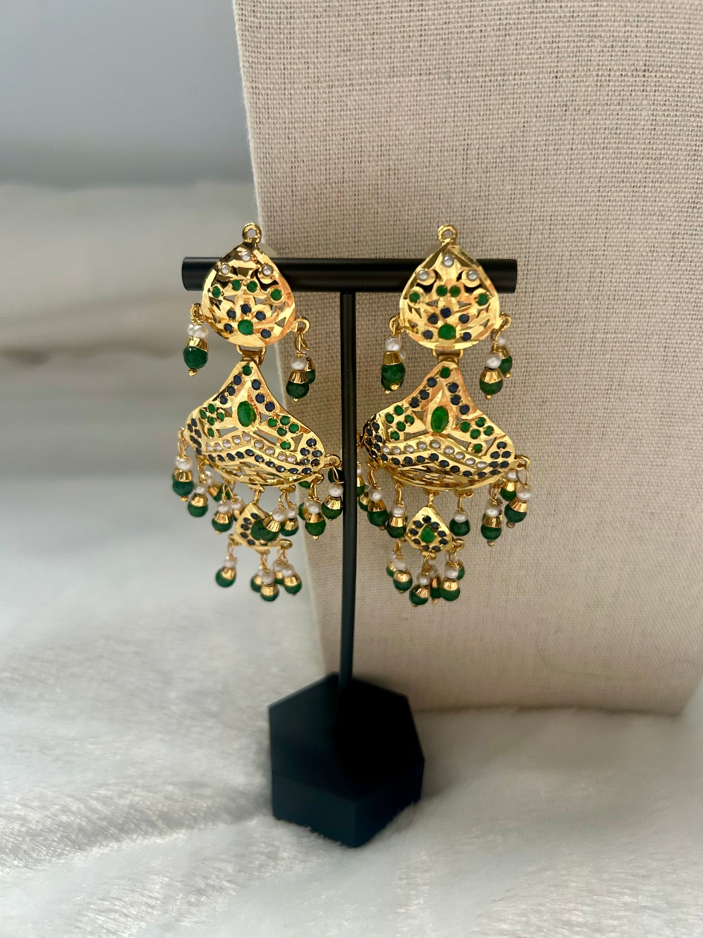 Purple & Green Jadau Kundan Choker Set