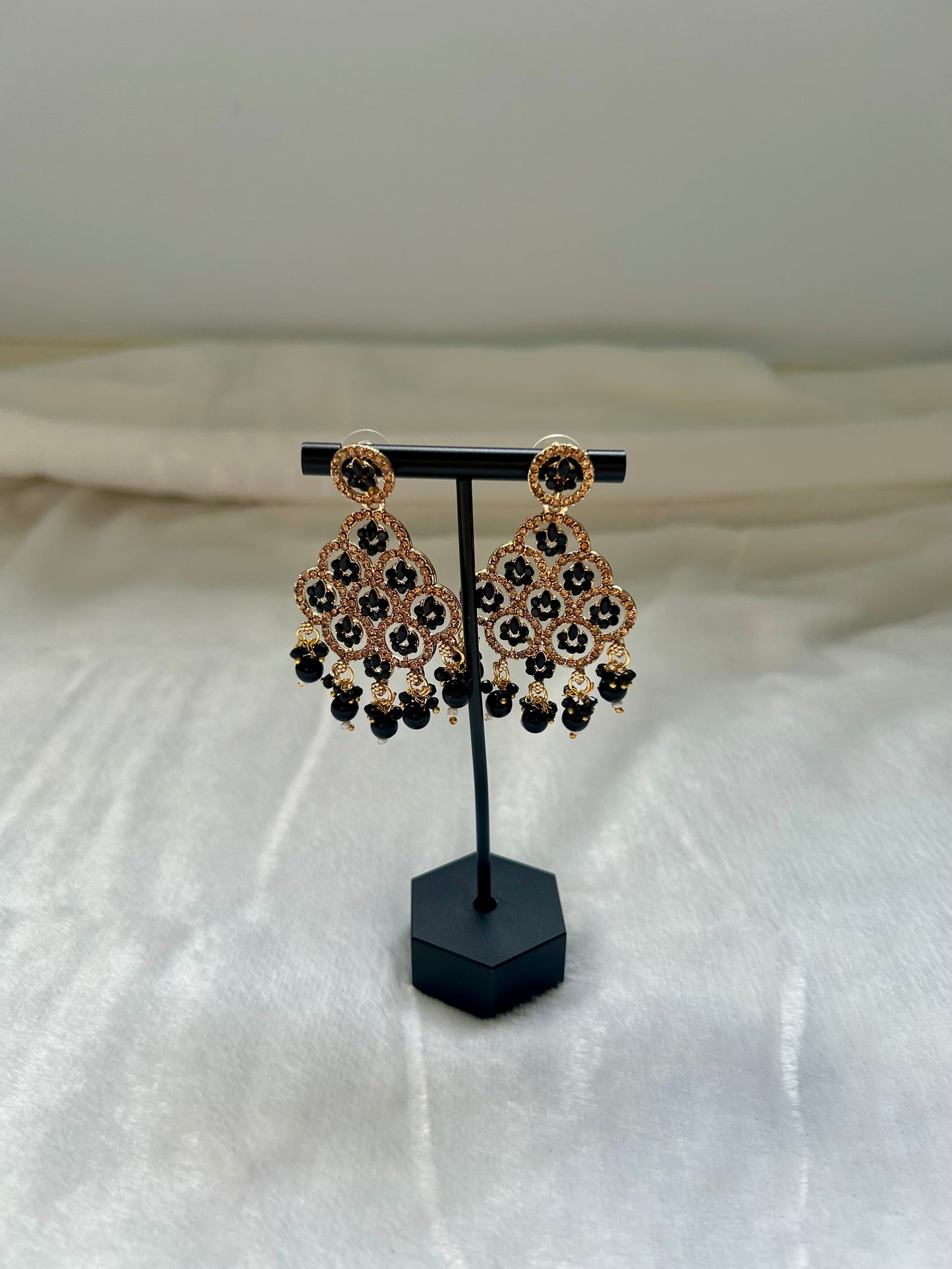 Black Polki Earrings