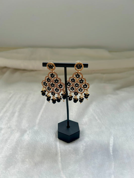 Black Polki Earrings